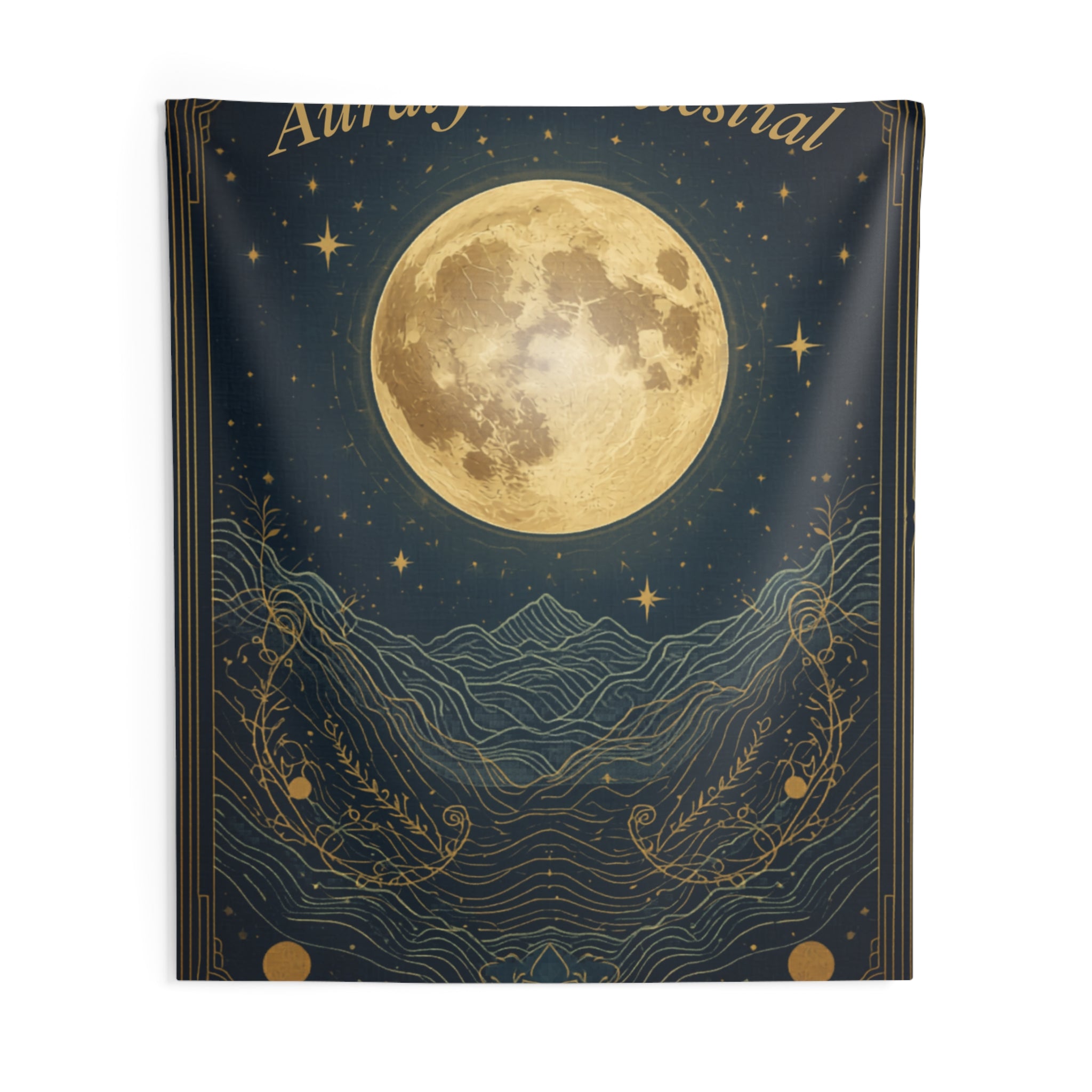 Moon Goddess Wall Tapestry — Auralyn's Celestial Lunar Art | Bedroom, Meditation, Boho Decor