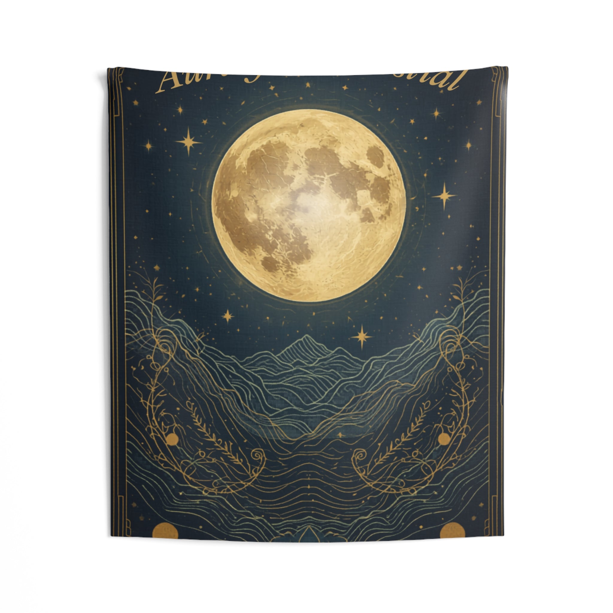 Moon Goddess Wall Tapestry — Auralyn's Celestial Lunar Art | Bedroom, Meditation, Boho Decor
