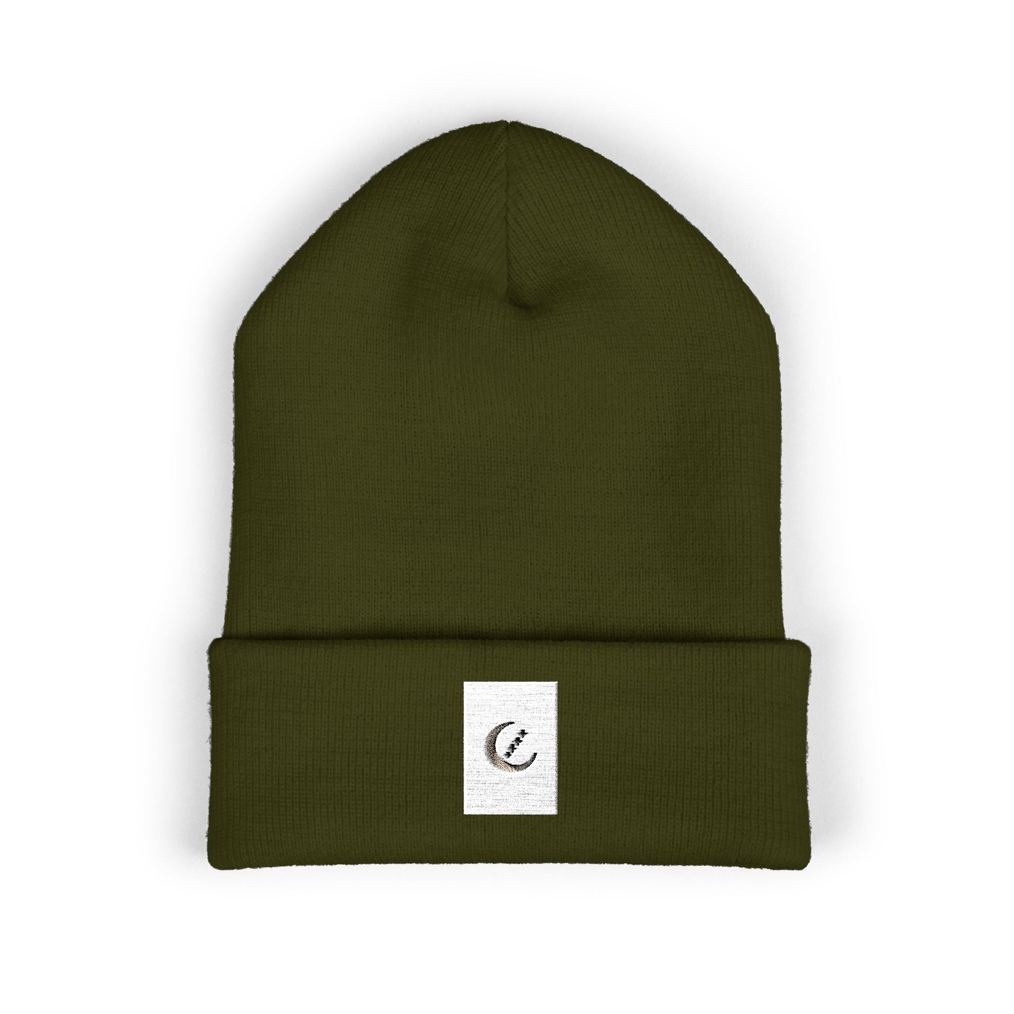 Moon Phase Embroidered Beanie — Celestial Crescent Moon Unisex Beanie