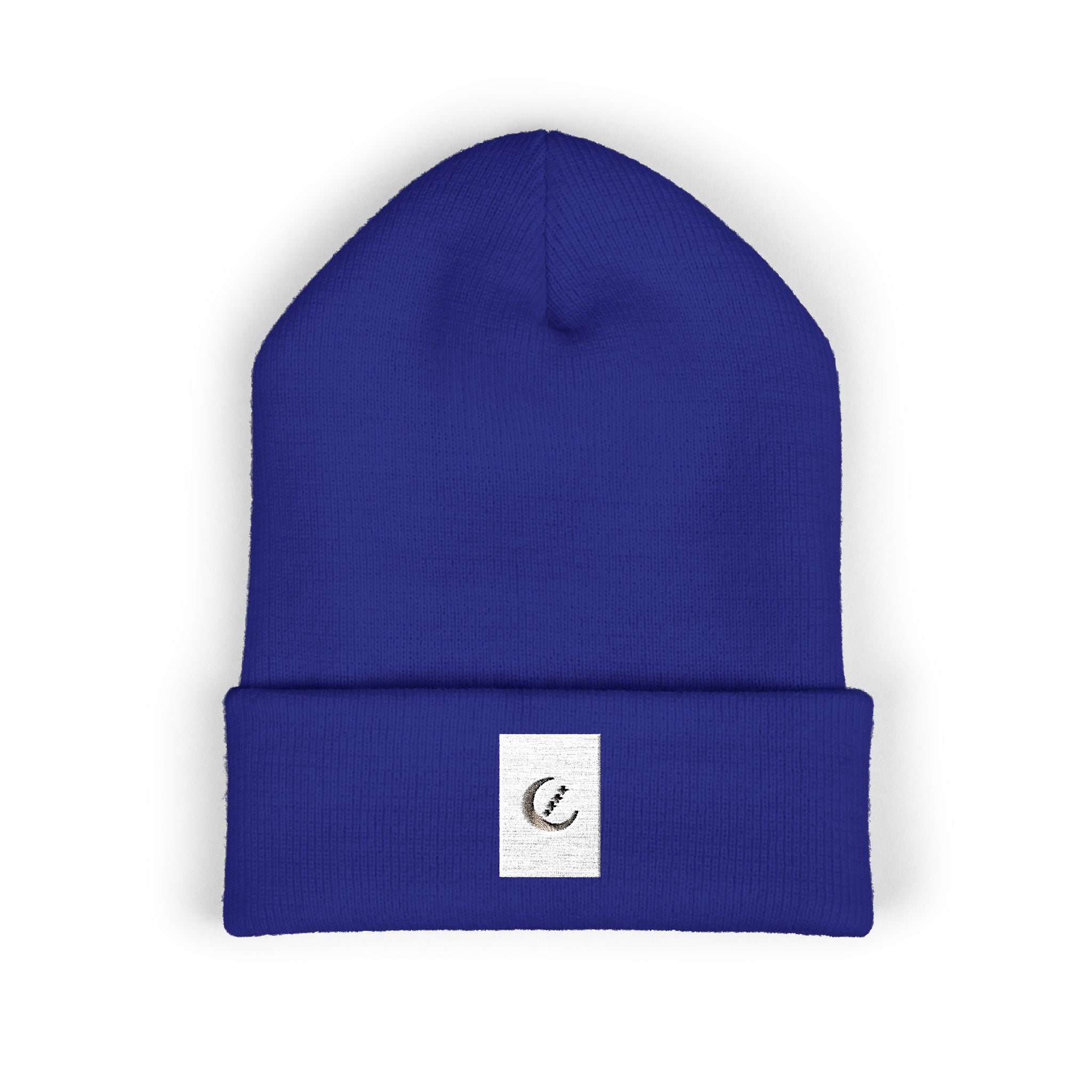 Moon Phase Embroidered Beanie — Celestial Crescent Moon Unisex Beanie