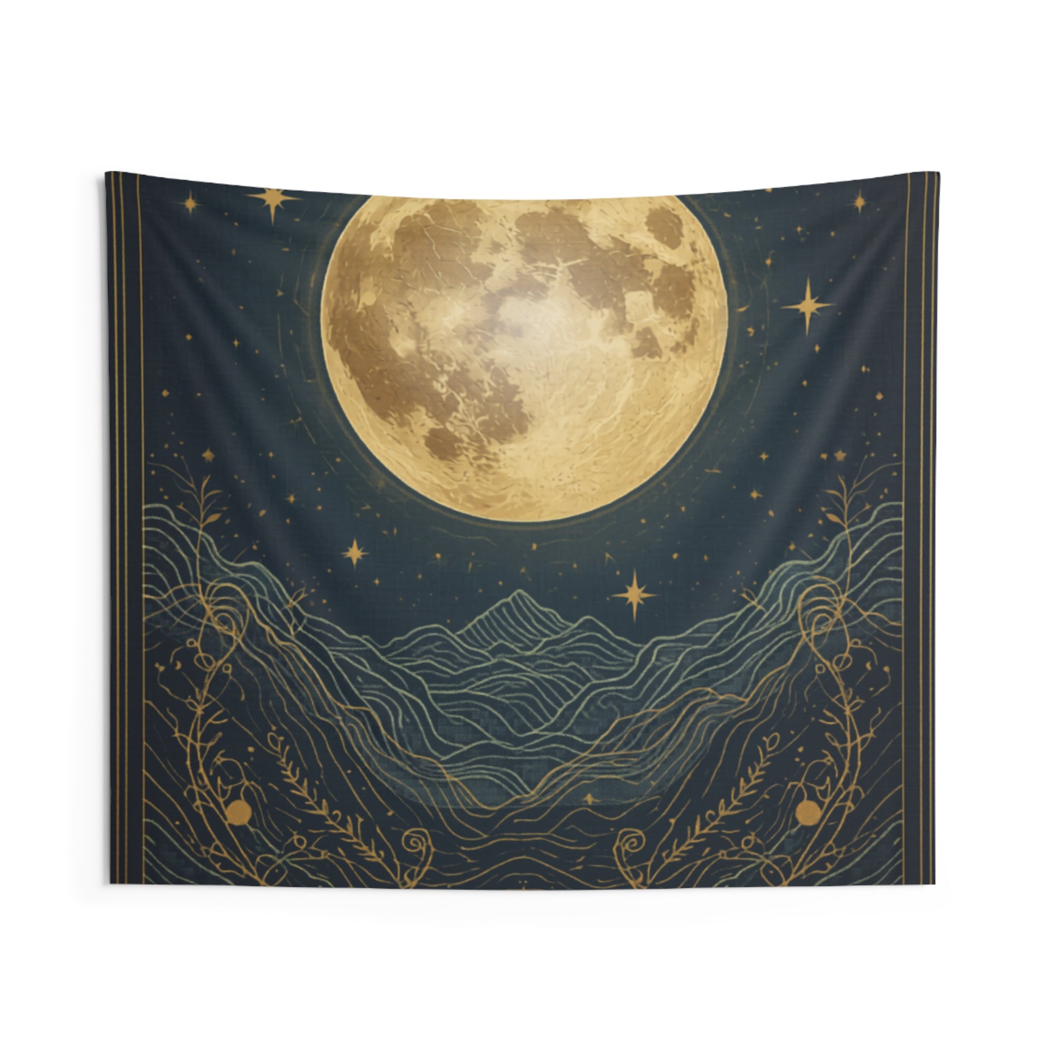 Moon Goddess Wall Tapestry — Auralyn's Celestial Lunar Art | Bedroom, Meditation, Boho Decor