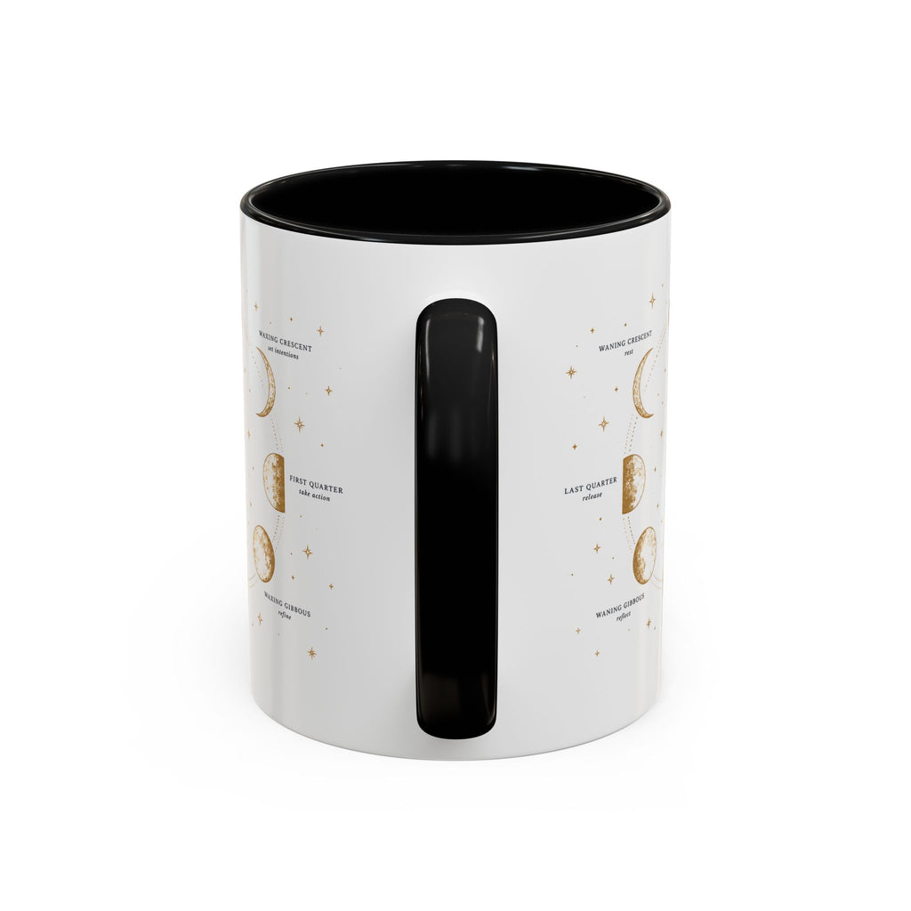 Moon phase accent mug printed with the Be in Tune with the Moon lunar cycle design (image 6 of 18)