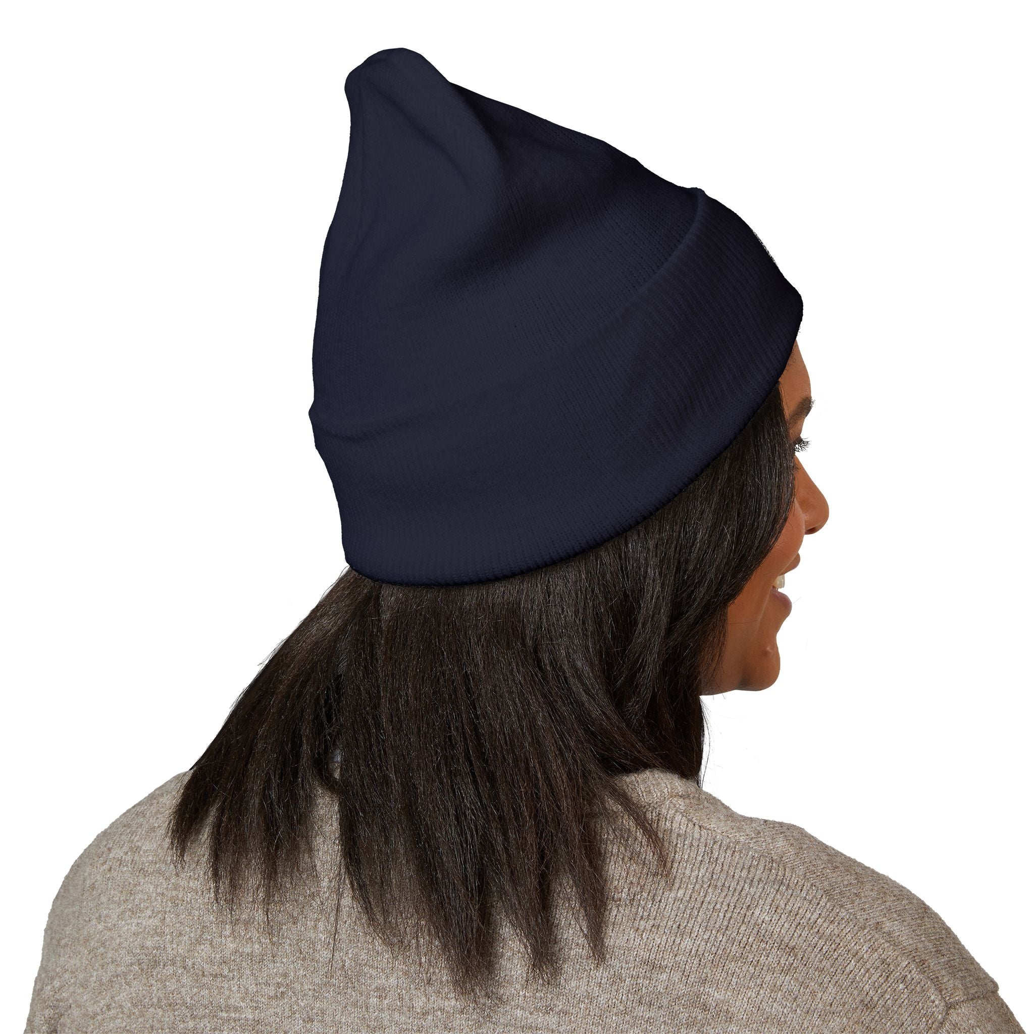 Moon Phase Embroidered Beanie — Celestial Crescent Moon Unisex Beanie