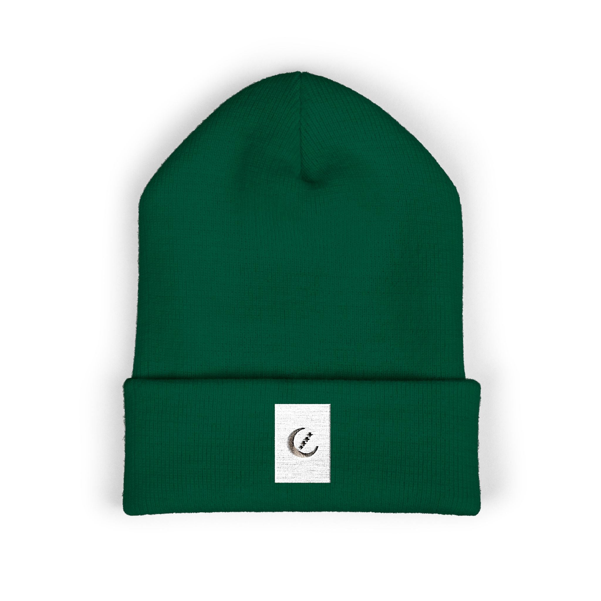 Moon Phase Embroidered Beanie — Celestial Crescent Moon Unisex Beanie