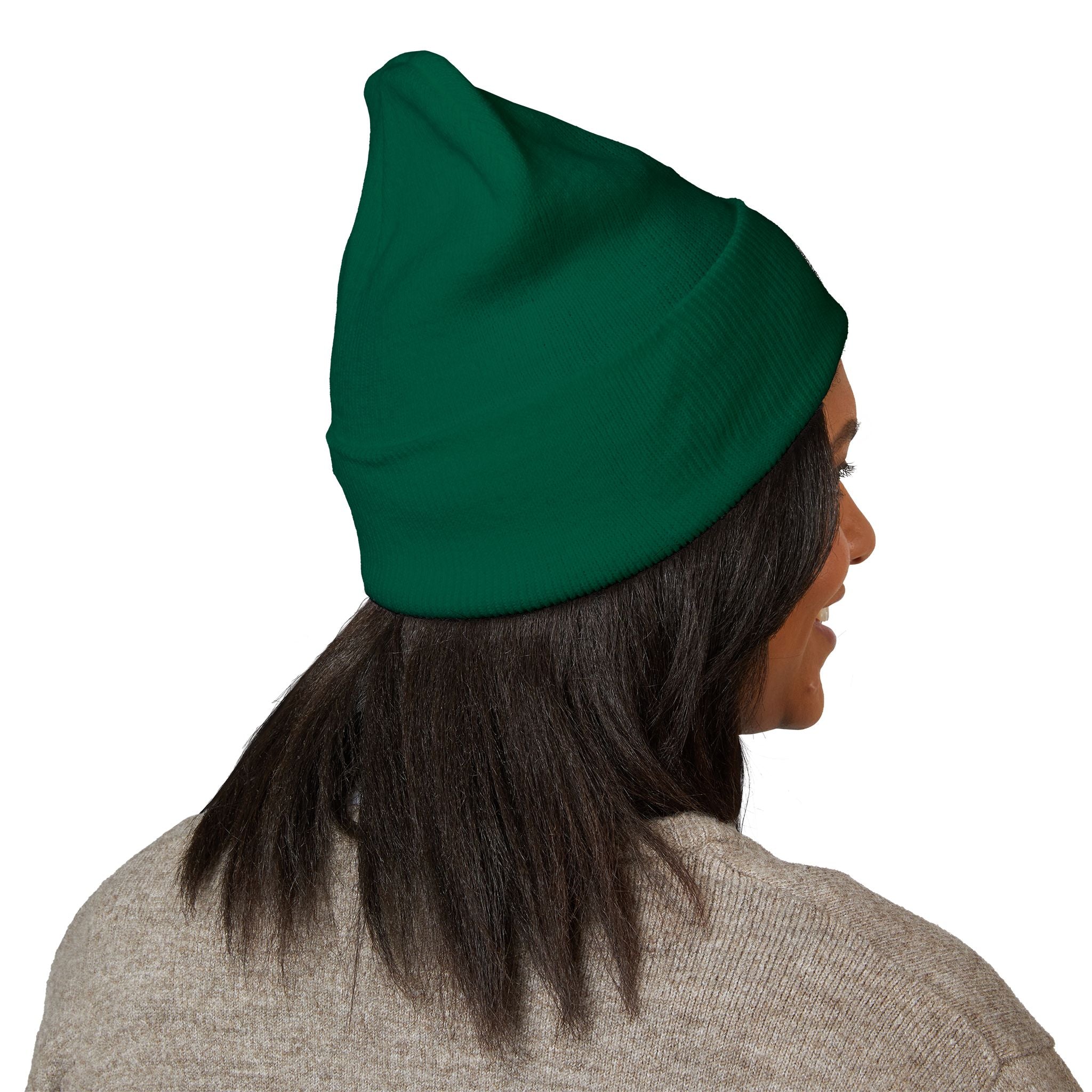 Moon Phase Embroidered Beanie — Celestial Crescent Moon Unisex Beanie