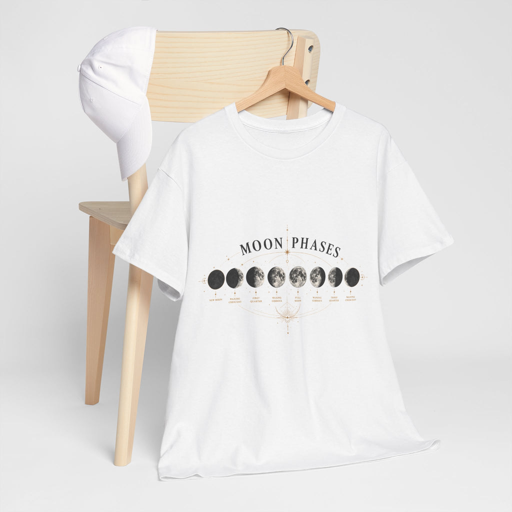 Moon phases t-shirt with the full lunar cycle printed across the chest (image 3 of 4)