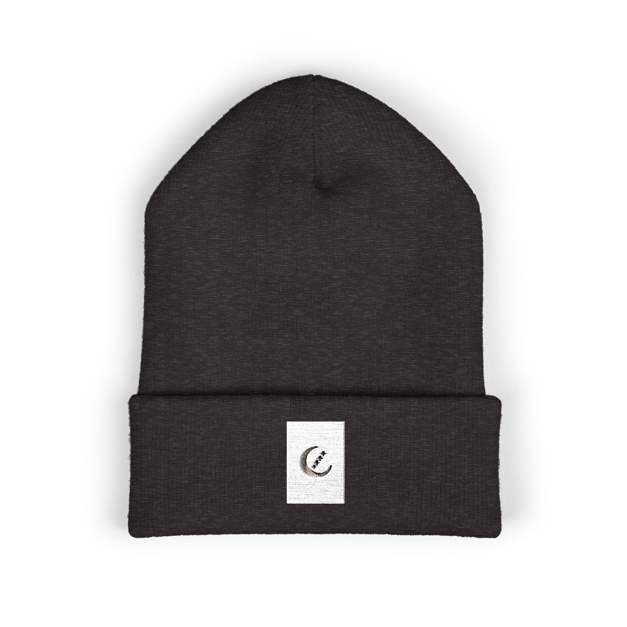 Moon Phase Embroidered Beanie — Celestial Crescent Moon Unisex Beanie