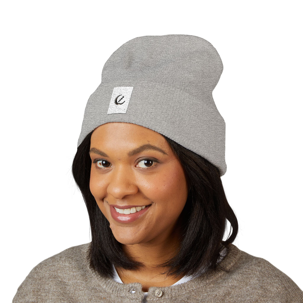 Moon Phase Embroidered Beanie — Celestial Crescent Moon Unisex Beanie