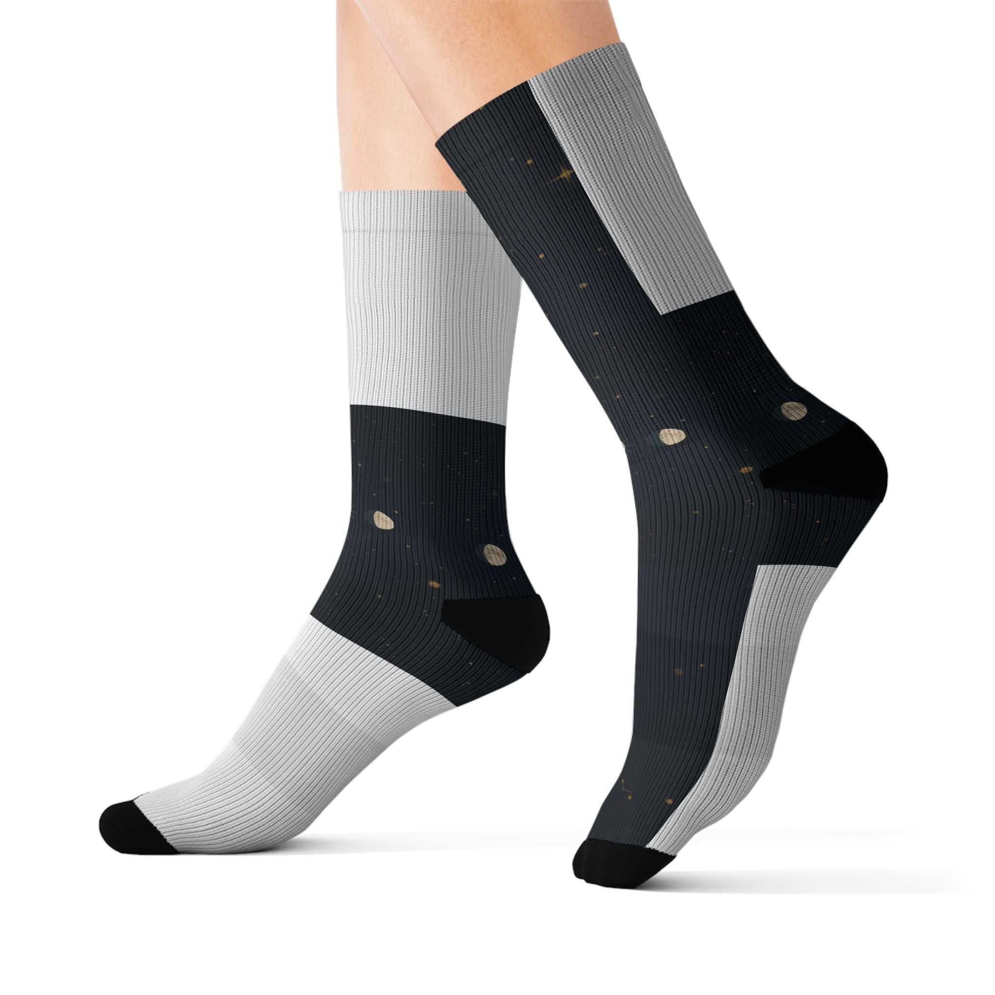 Moon Phase Celestial Socks — Lunar Phases Unisex Crew Socks