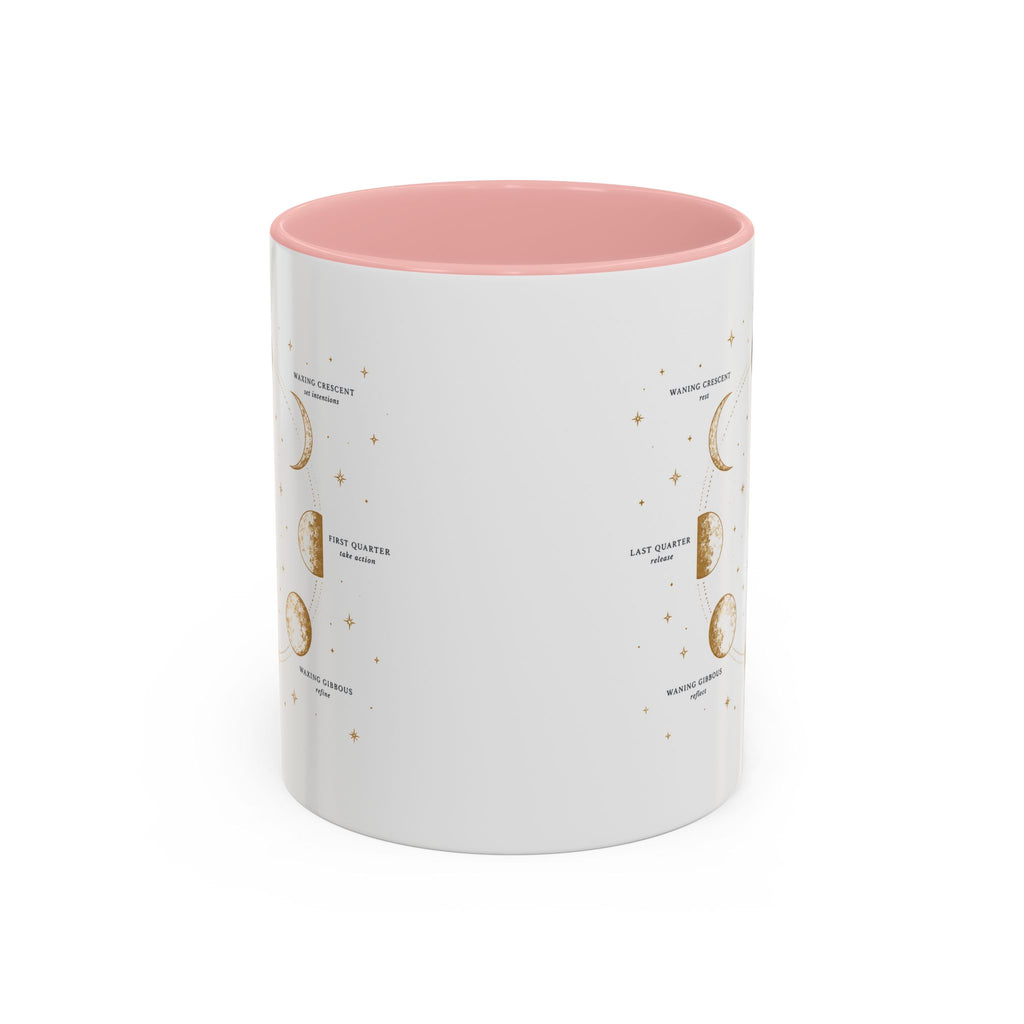 Moon phase accent mug printed with the Be in Tune with the Moon lunar cycle design (image 14 of 18)