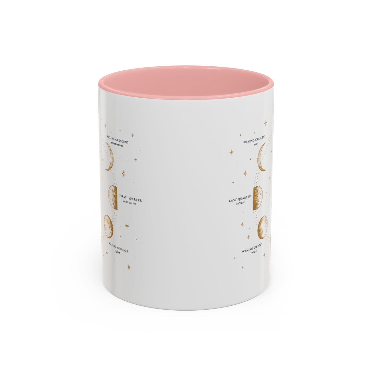 Moon phase accent mug printed with the Be in Tune with the Moon lunar cycle design (image 14 of 18)