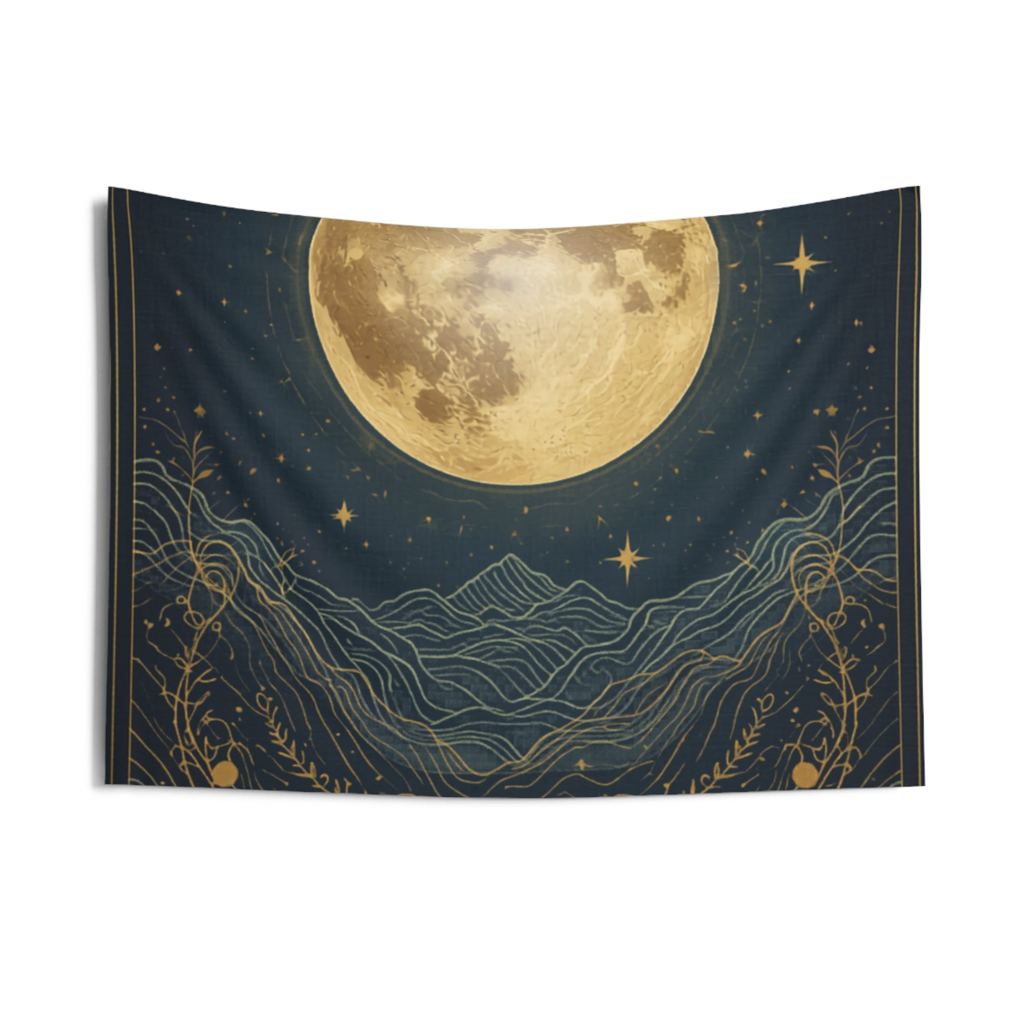 Moon Goddess Wall Tapestry — Auralyn's Celestial Lunar Art | Bedroom, Meditation, Boho Decor
