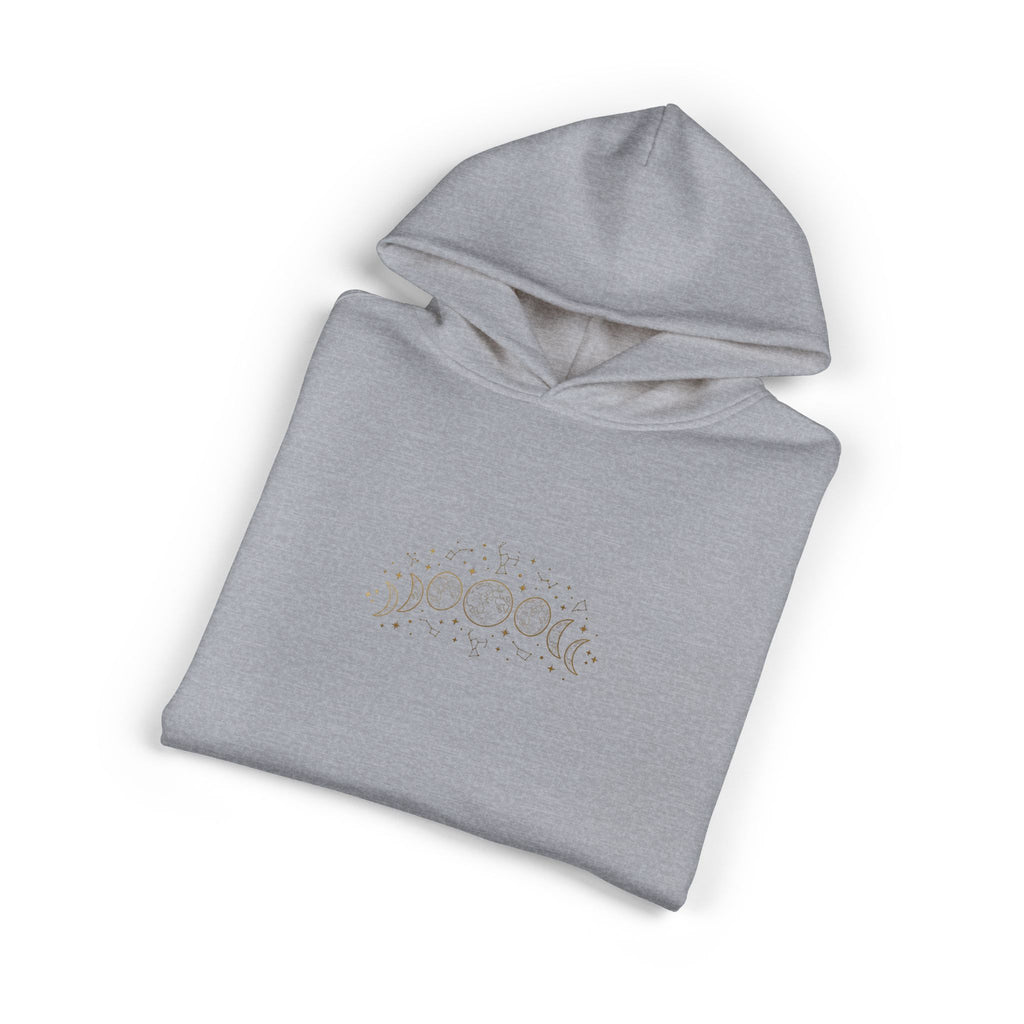 Moon Phase Hoodie — Celestial Gold Lunar Phases Relaxed Pullover