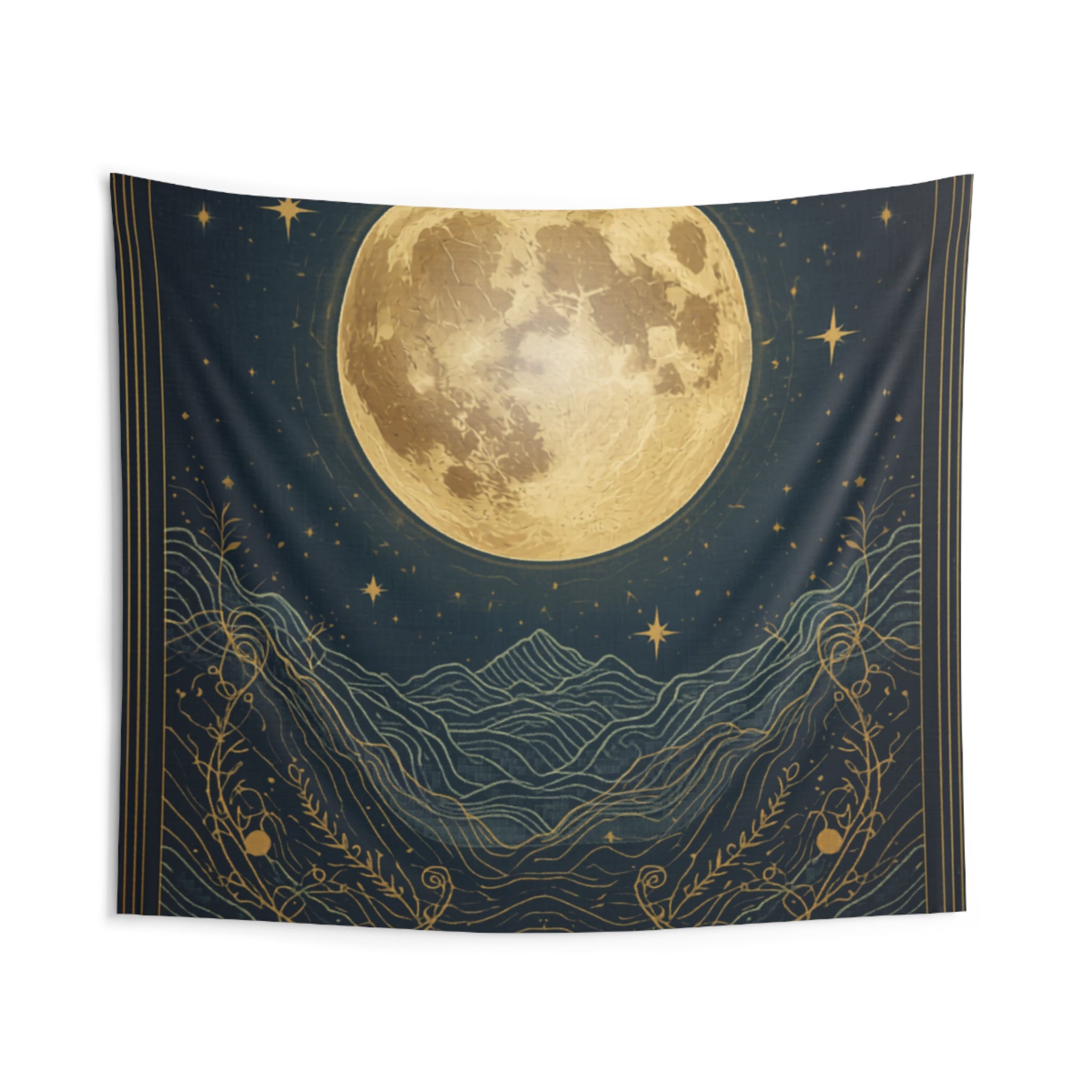 Moon Goddess Wall Tapestry — Auralyn's Celestial Lunar Art | Bedroom, Meditation, Boho Decor