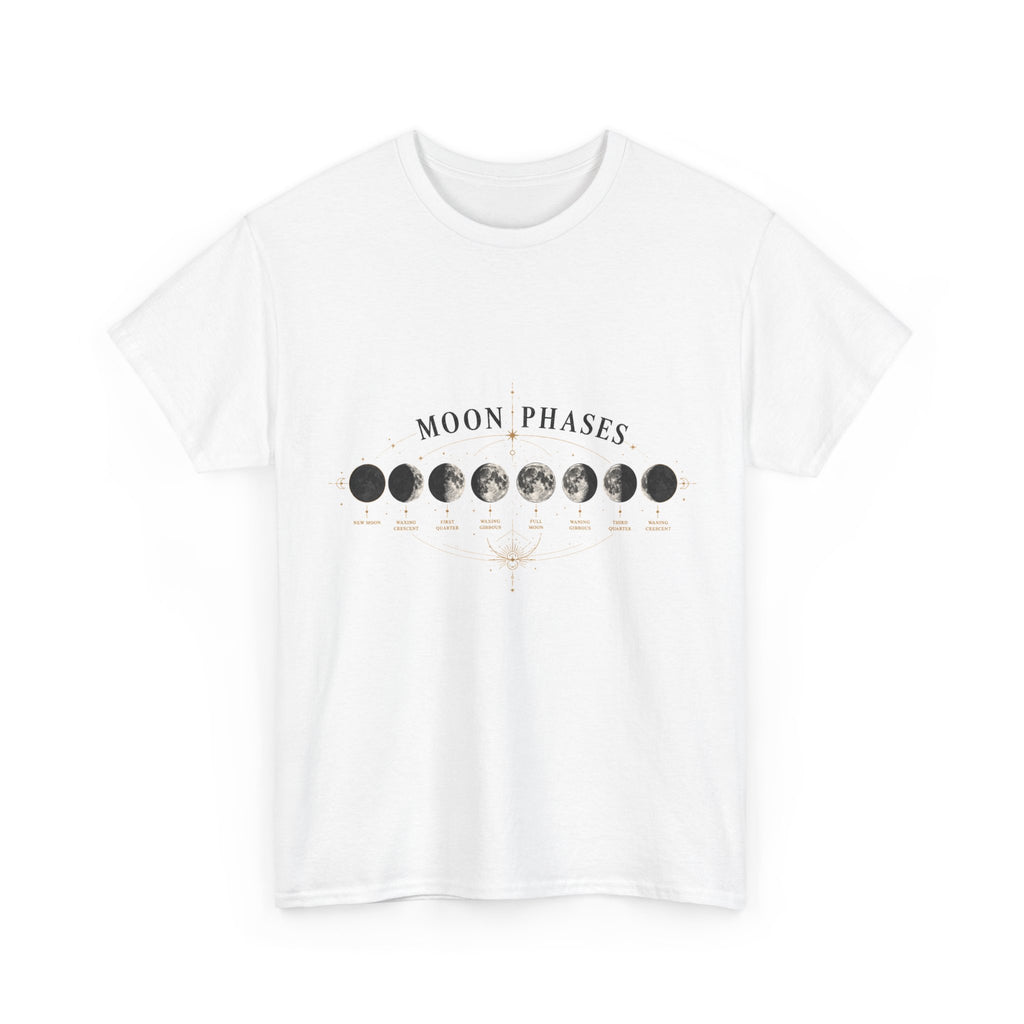 Moon phases t-shirt with the full lunar cycle printed across the chest (image 2 of 4)