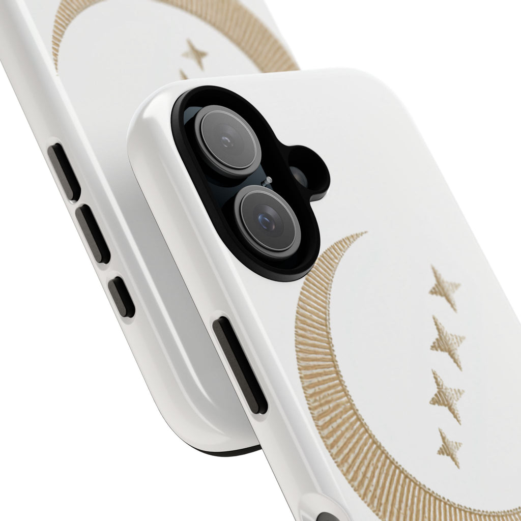 Celestial Moon Phase Phone Case — Crescent Moon & Stars | Mystical Phone Accessory