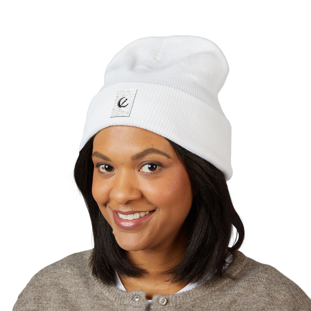 Moon Phase Embroidered Beanie — Celestial Crescent Moon Unisex Beanie