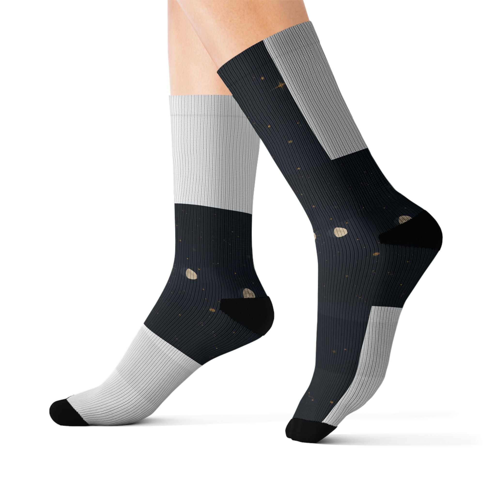 Moon Phase Celestial Socks — Lunar Phases Unisex Crew Socks