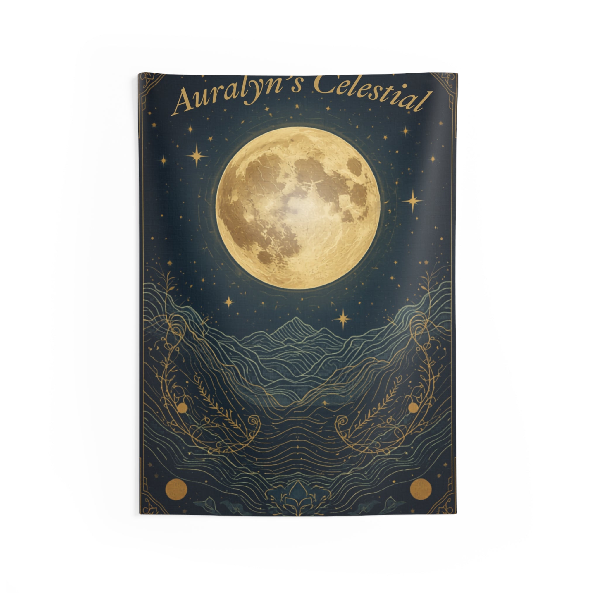Moon Goddess Wall Tapestry — Auralyn's Celestial Lunar Art | Bedroom, Meditation, Boho Decor