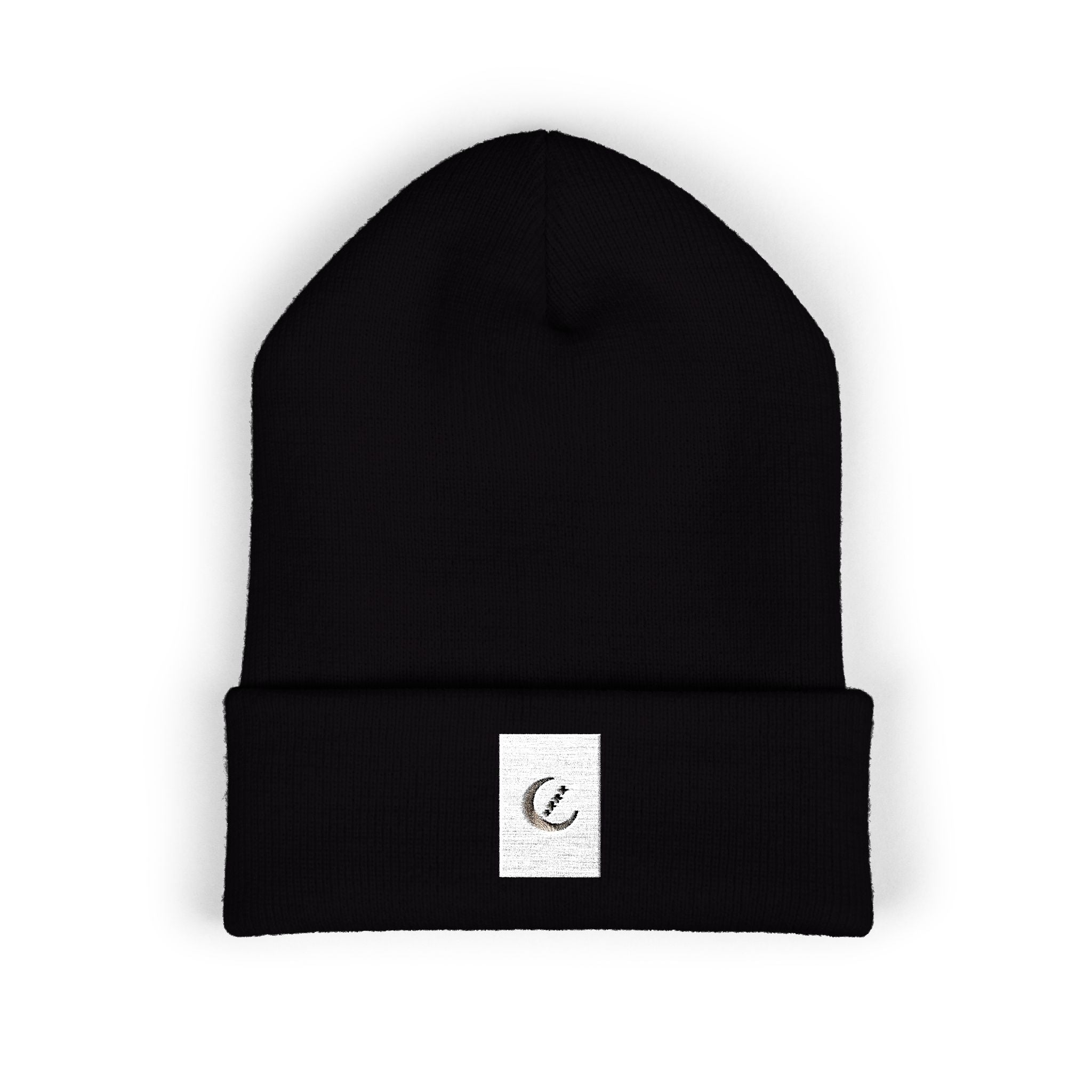 Moon Phase Embroidered Beanie — Celestial Crescent Moon Unisex Beanie