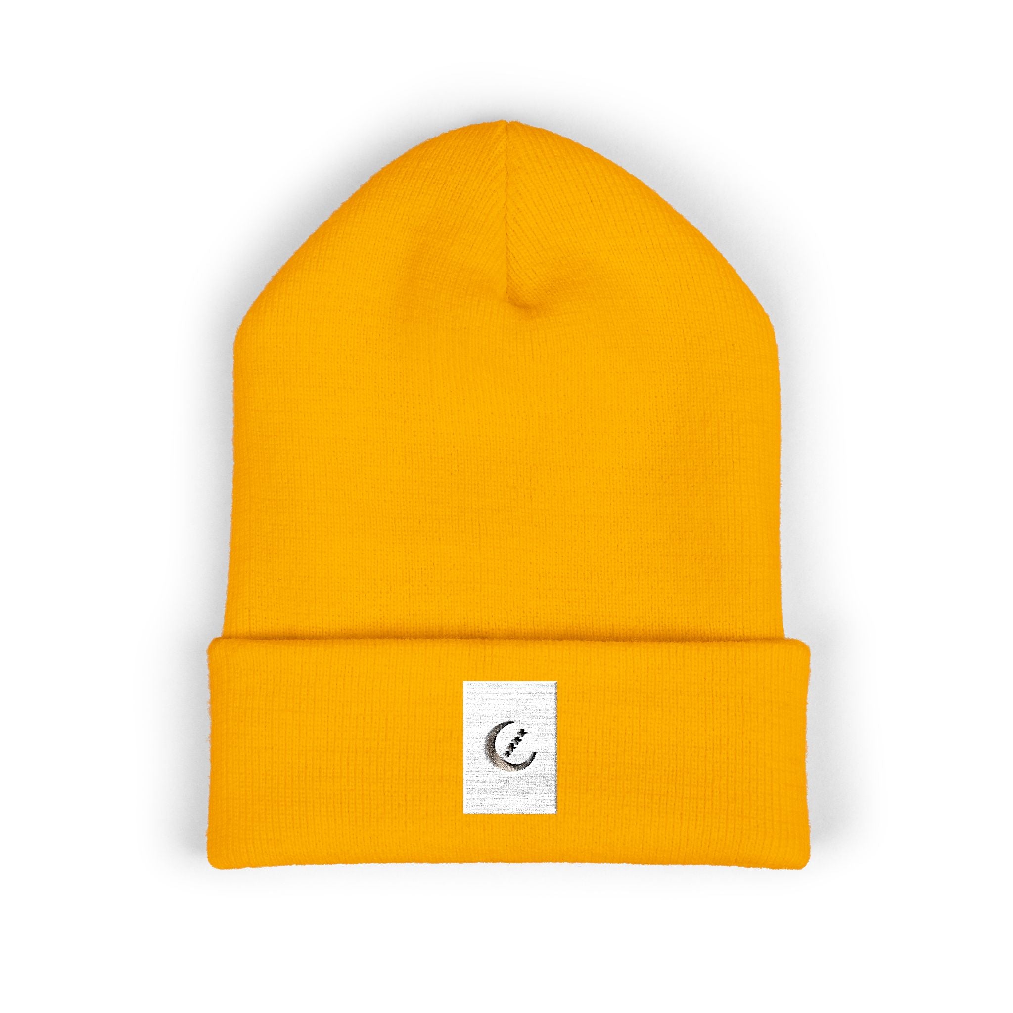 Moon Phase Embroidered Beanie — Celestial Crescent Moon Unisex Beanie