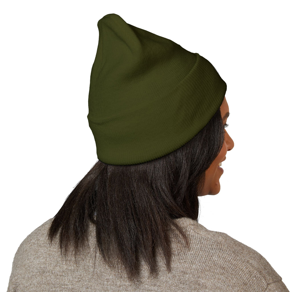 Moon Phase Embroidered Beanie — Celestial Crescent Moon Unisex Beanie