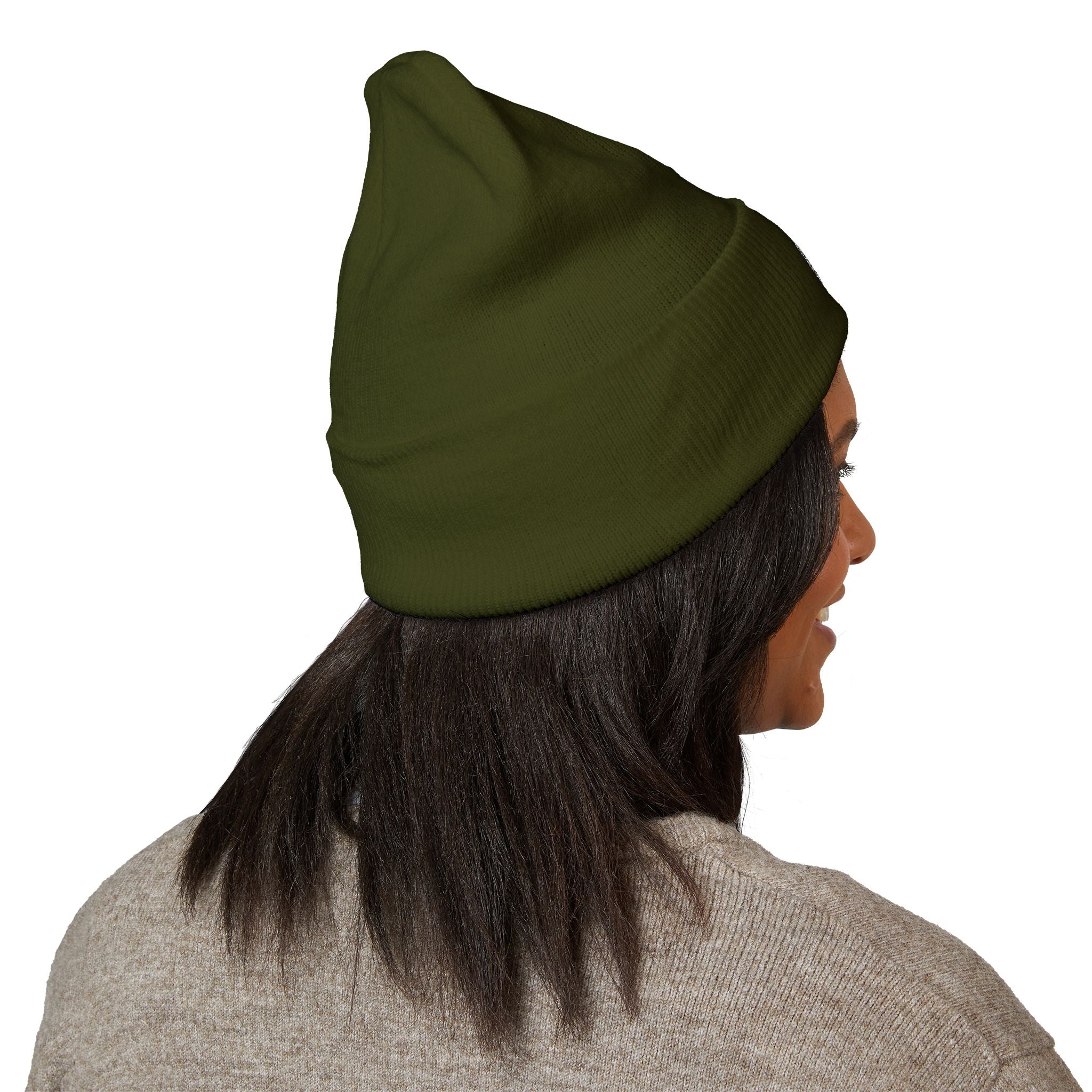 Moon Phase Embroidered Beanie — Celestial Crescent Moon Unisex Beanie