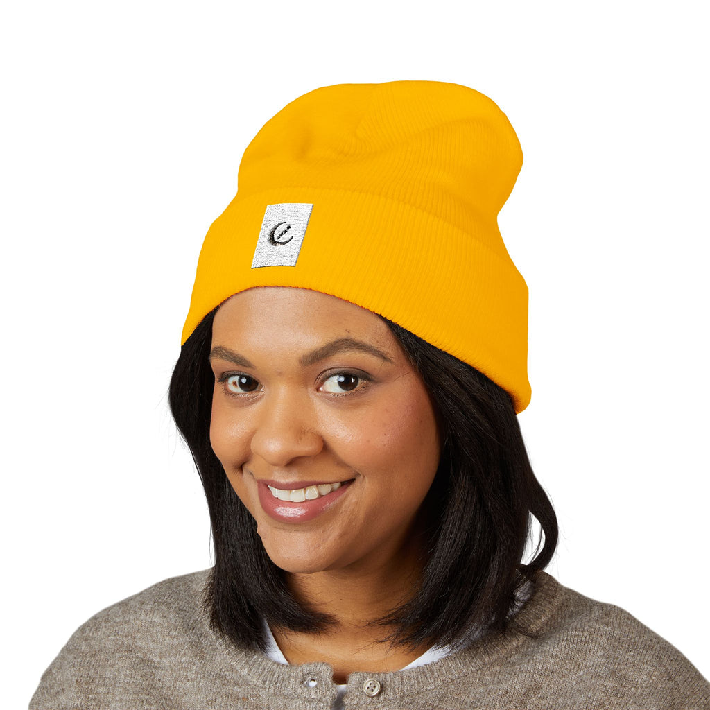 Moon Phase Embroidered Beanie — Celestial Crescent Moon Unisex Beanie