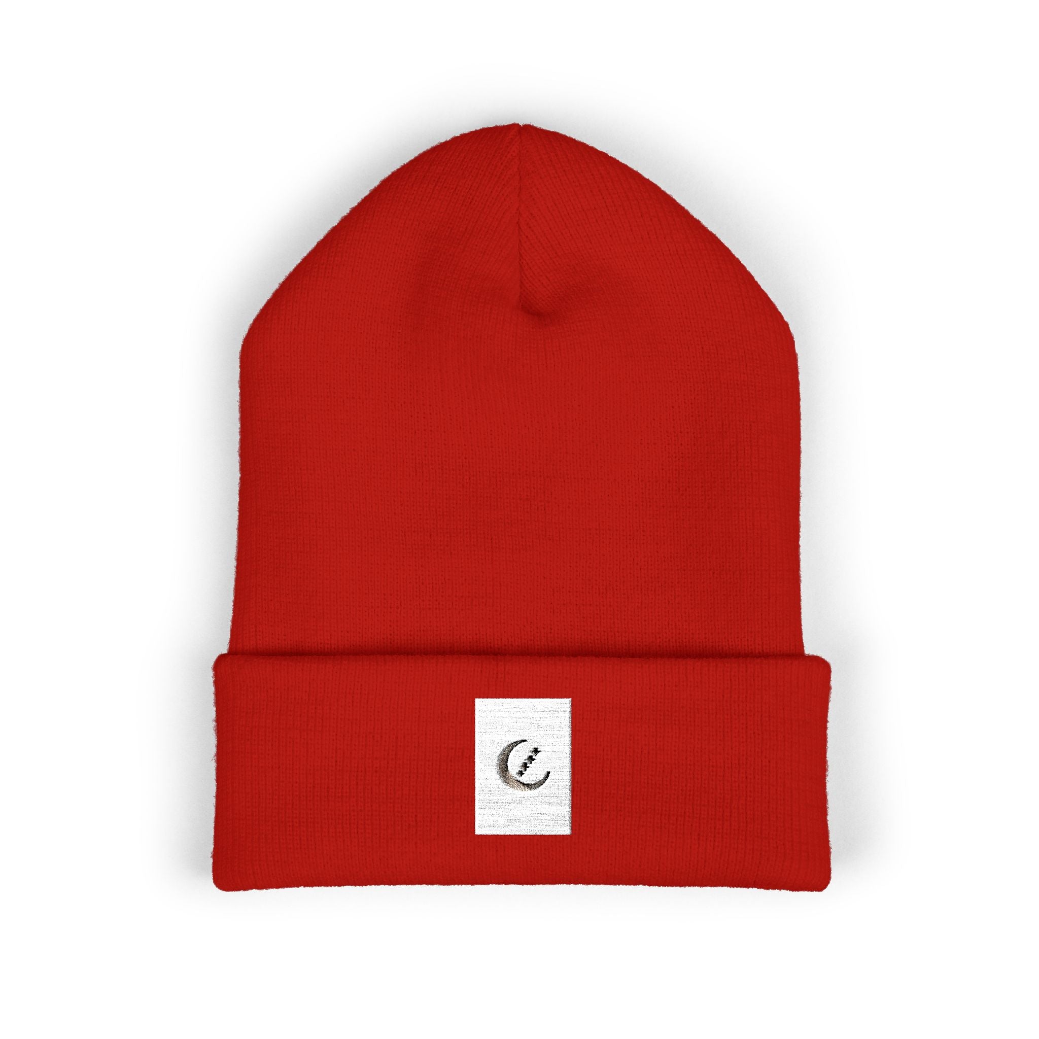 Moon Phase Embroidered Beanie — Celestial Crescent Moon Unisex Beanie
