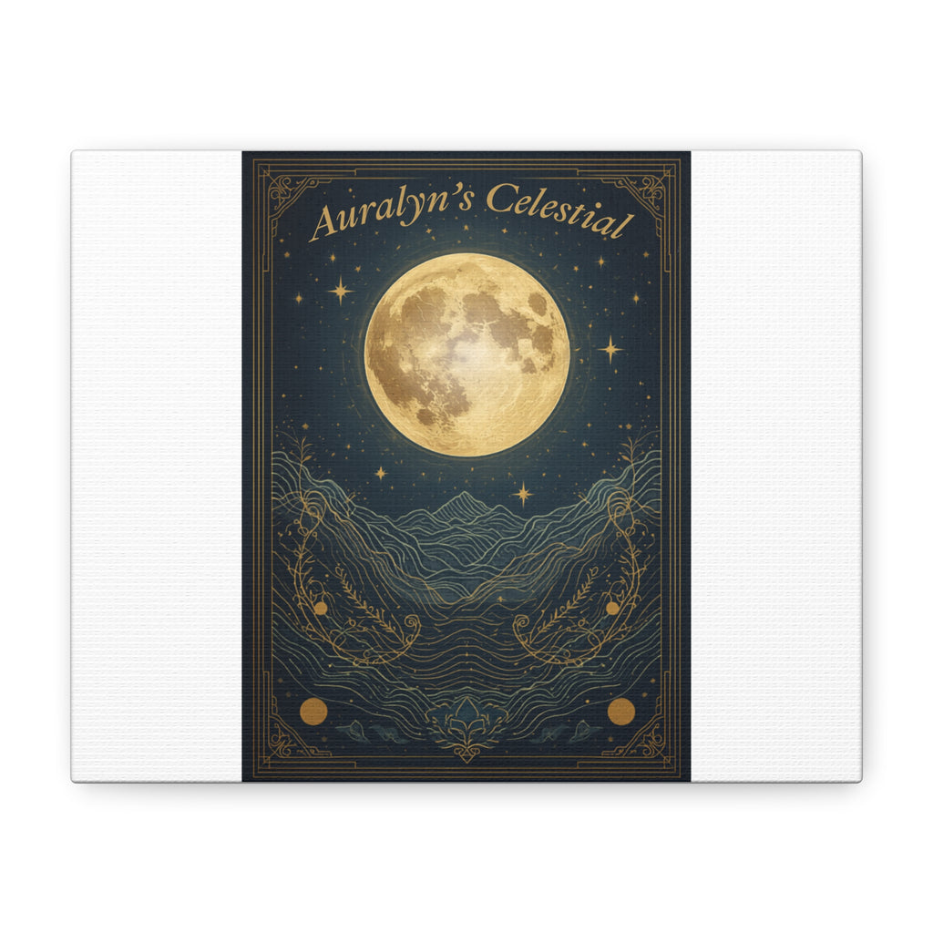 Moon & Stars Canvas Print — Celestial Wall Art | Boho Mystical Home Decor