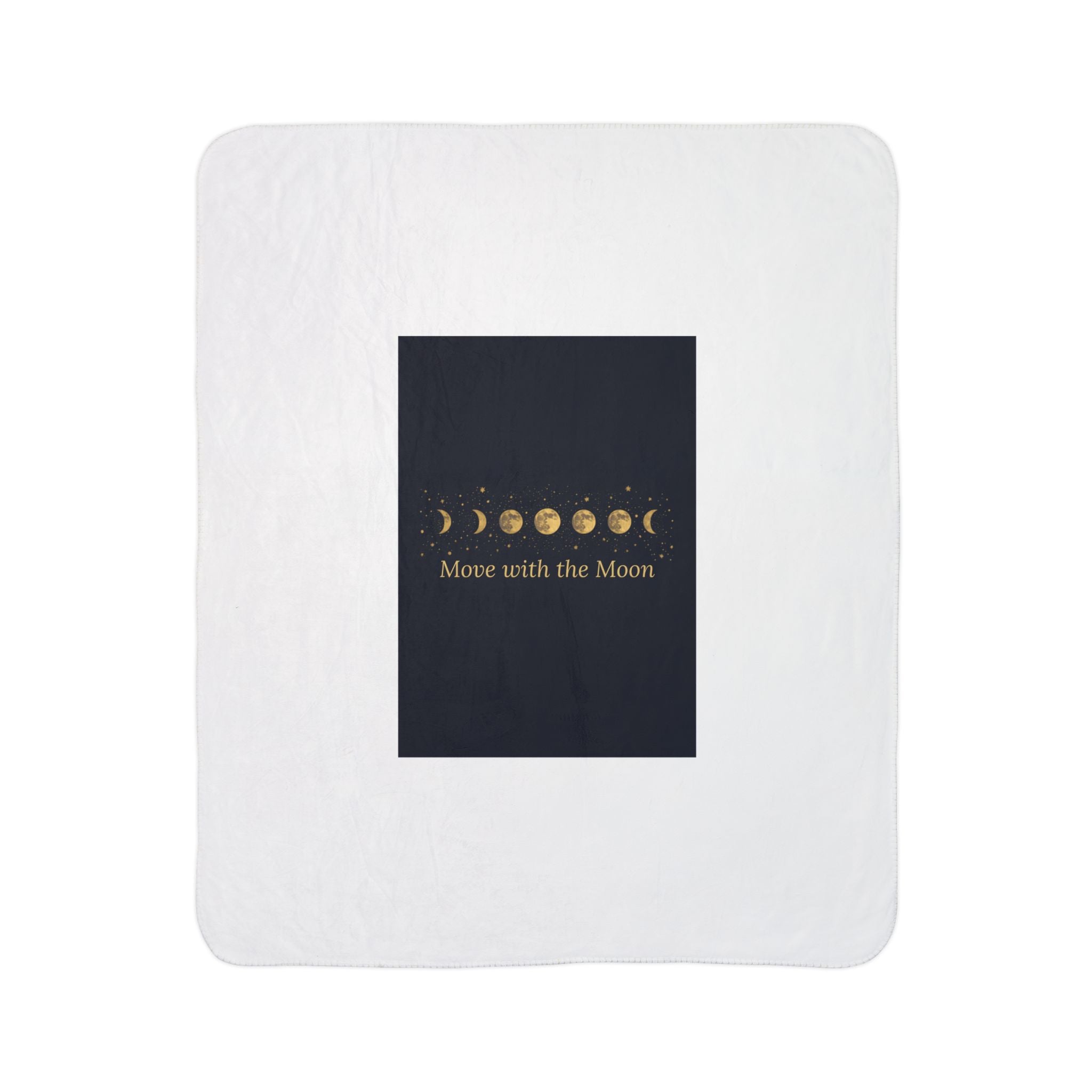 Moon Phase Sherpa Blanket — "Move with the Moon" Fleece Throw
