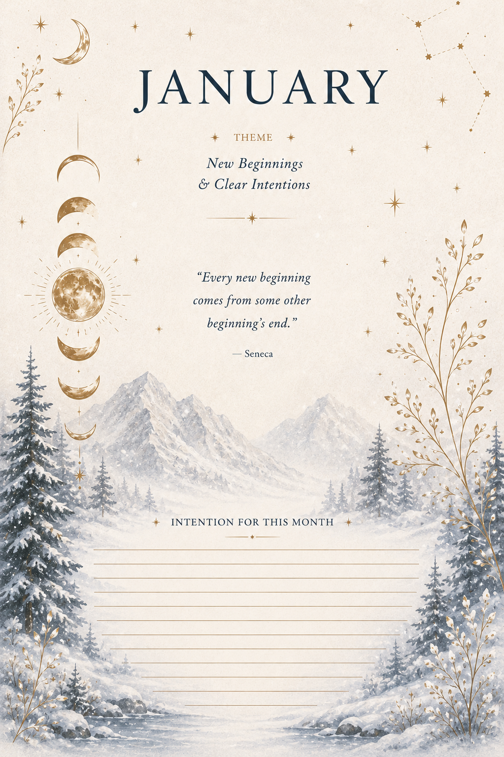 Auralyns 2027 lunar planner printable with moon phase calendar pages (image 3 of 12)