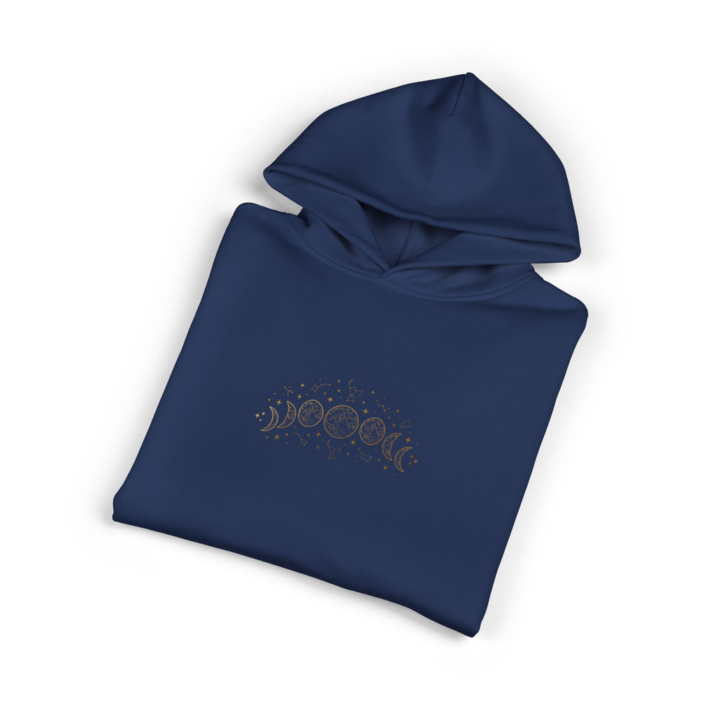 Moon Phase Hoodie — Celestial Gold Lunar Phases Relaxed Pullover