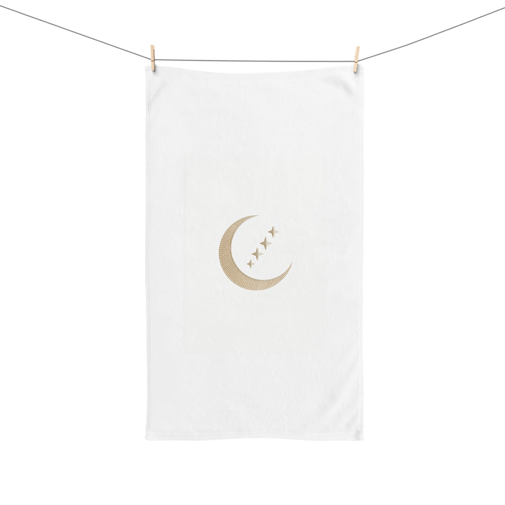 Moon Phase Hand Towel — Celestial Crescent Moon Bathroom Decor | Mystical Home Gift