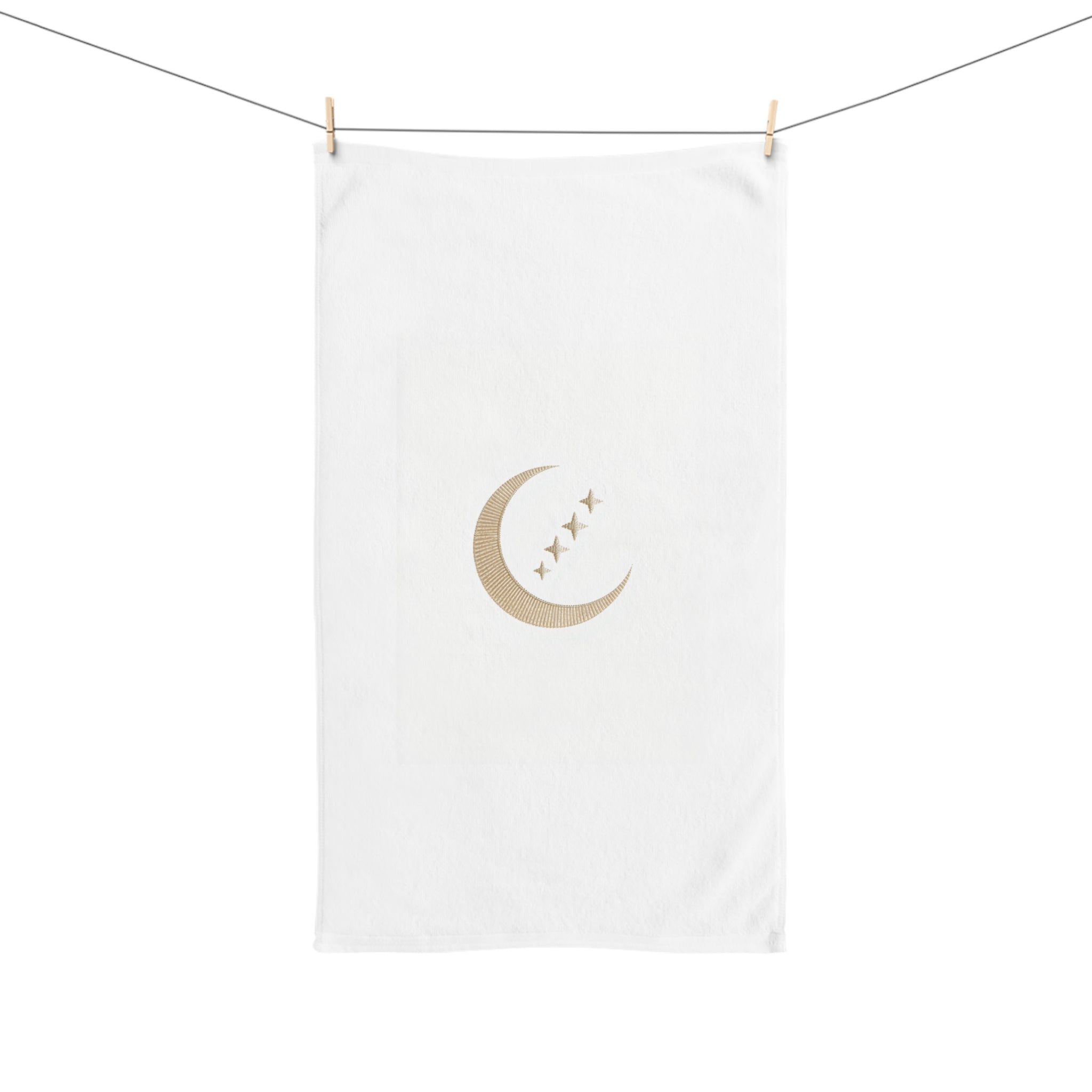Moon Phase Hand Towel — Celestial Crescent Moon Bathroom Decor | Mystical Home Gift