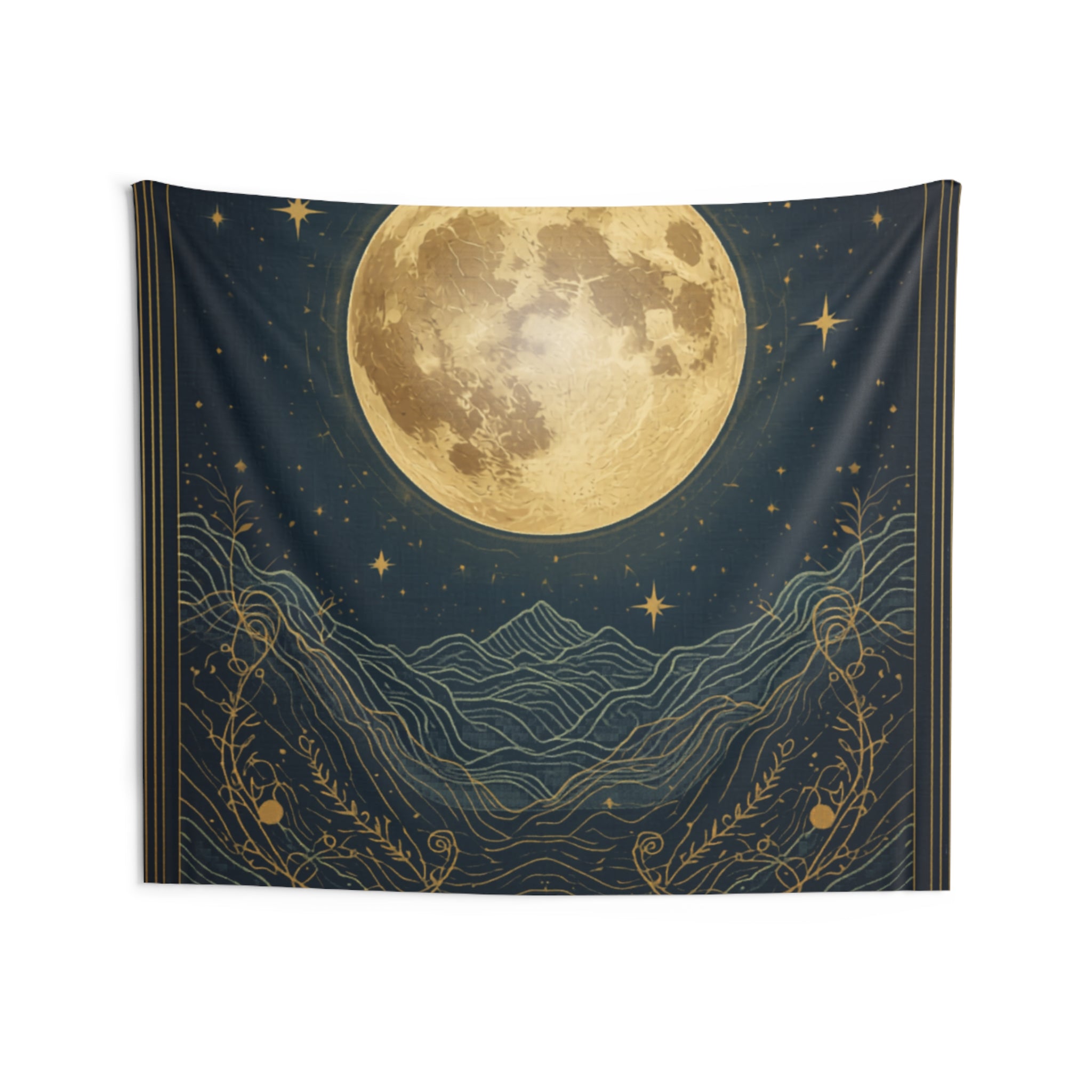 Moon Goddess Wall Tapestry — Auralyn's Celestial Lunar Art | Bedroom, Meditation, Boho Decor
