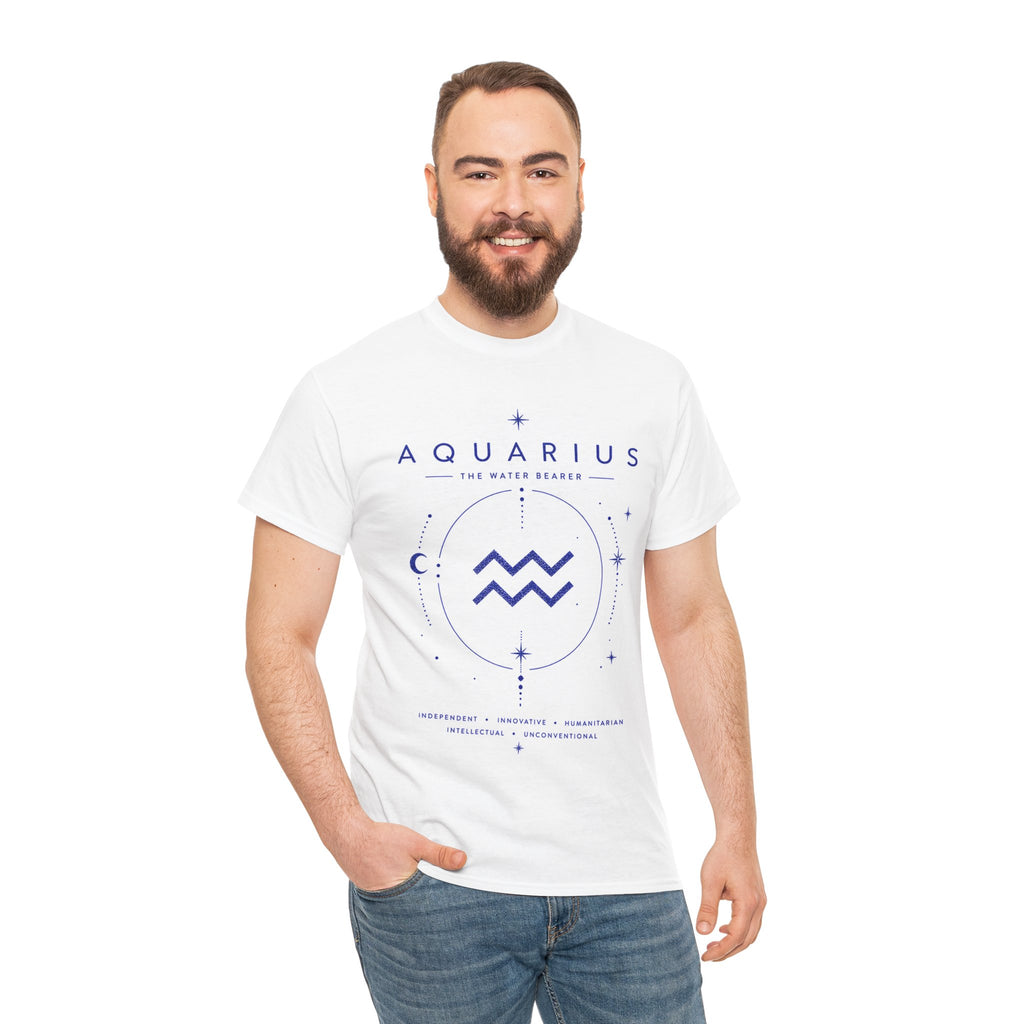 Aquarius Zodiac T-Shirt — Astrology Sign Tee with Water Bearer Design