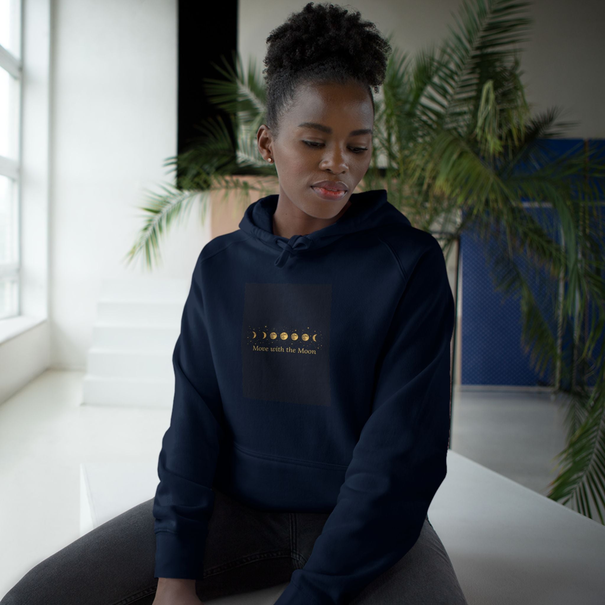 Moon Phase Hoodie — Celestial Lunar Cycle Unisex Sweatshirt