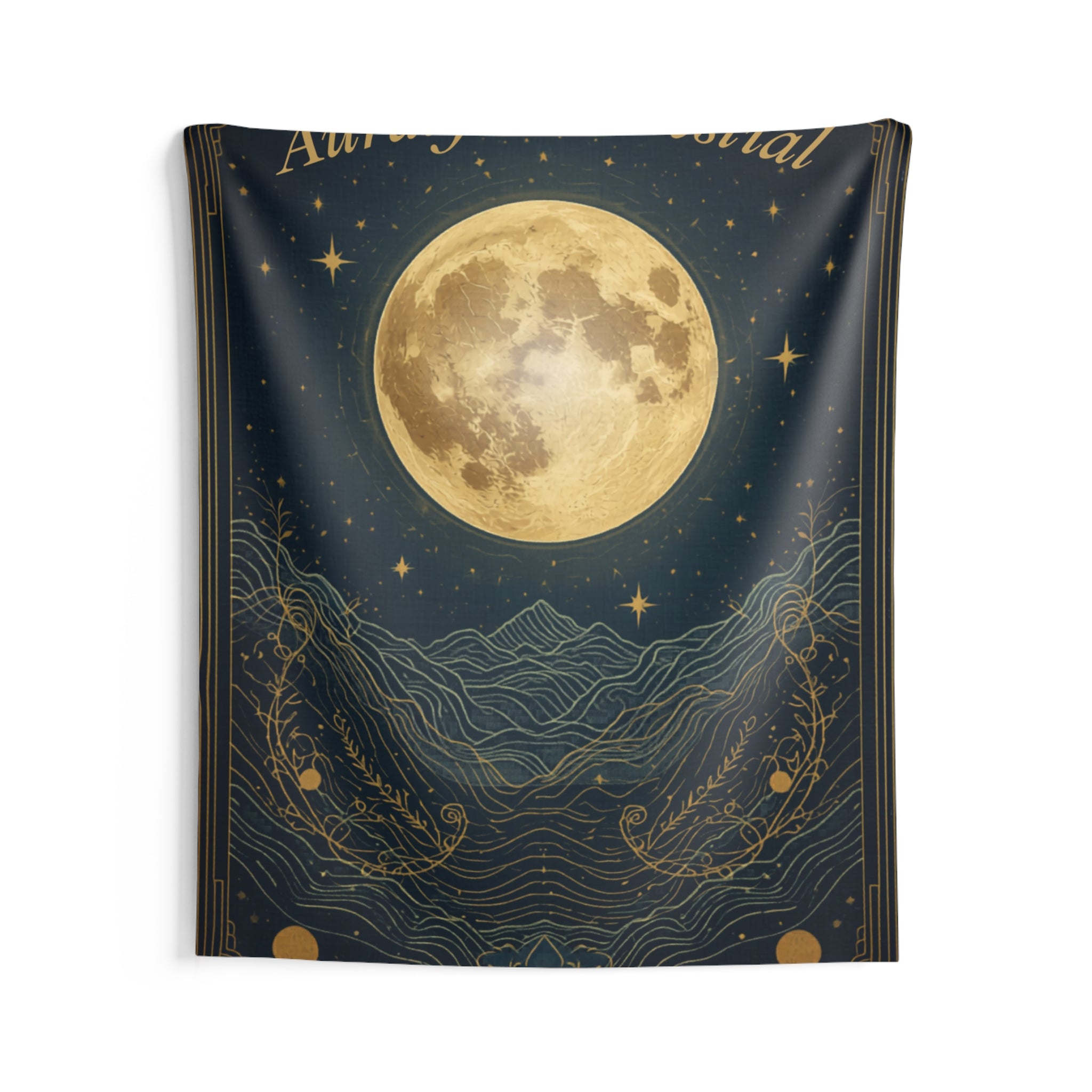 Moon Goddess Wall Tapestry — Auralyn's Celestial Lunar Art | Bedroom, Meditation, Boho Decor