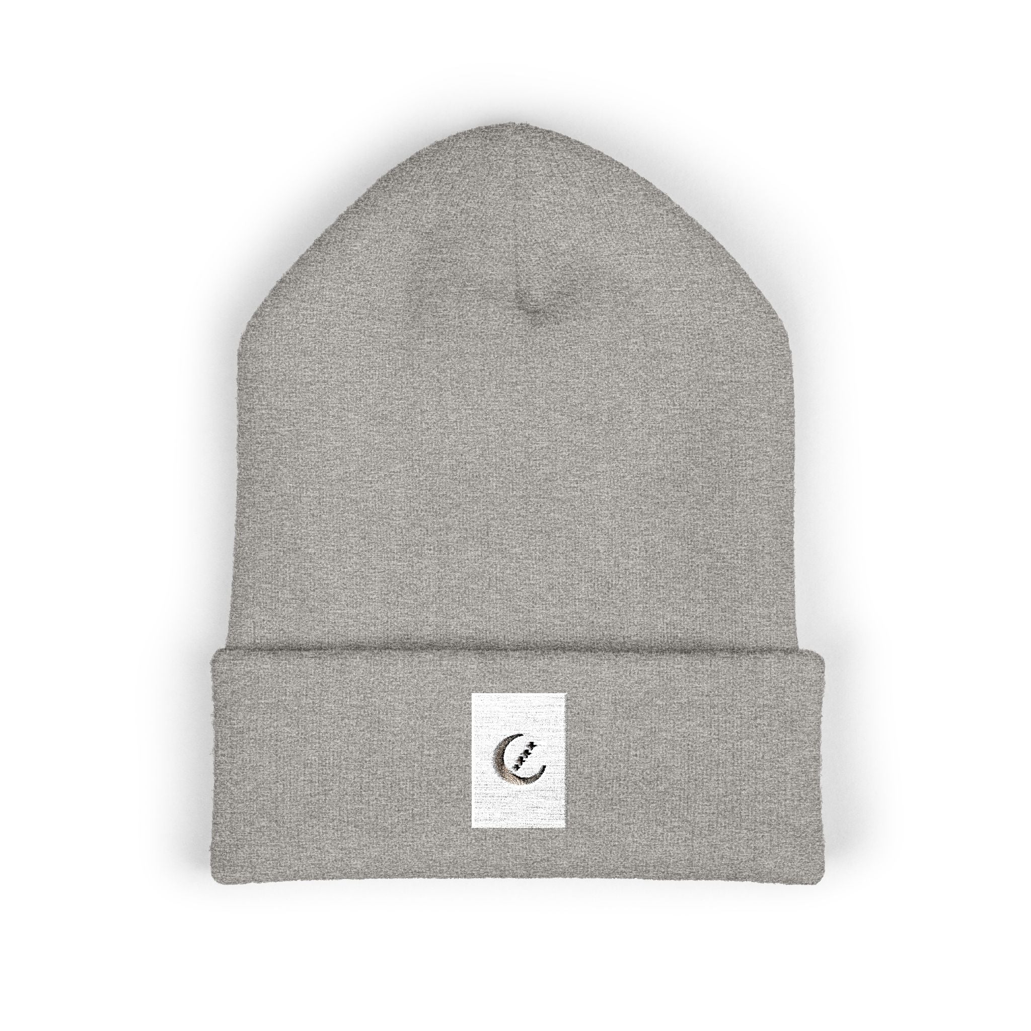 Moon Phase Embroidered Beanie — Celestial Crescent Moon Unisex Beanie