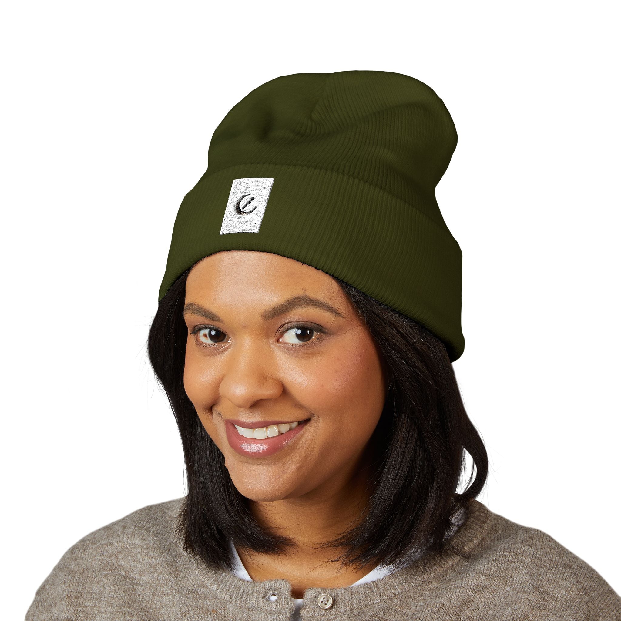 Moon Phase Embroidered Beanie — Celestial Crescent Moon Unisex Beanie