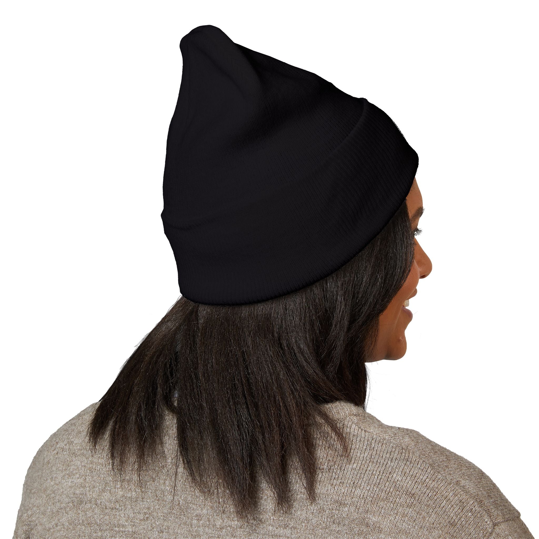 Moon Phase Embroidered Beanie — Celestial Crescent Moon Unisex Beanie