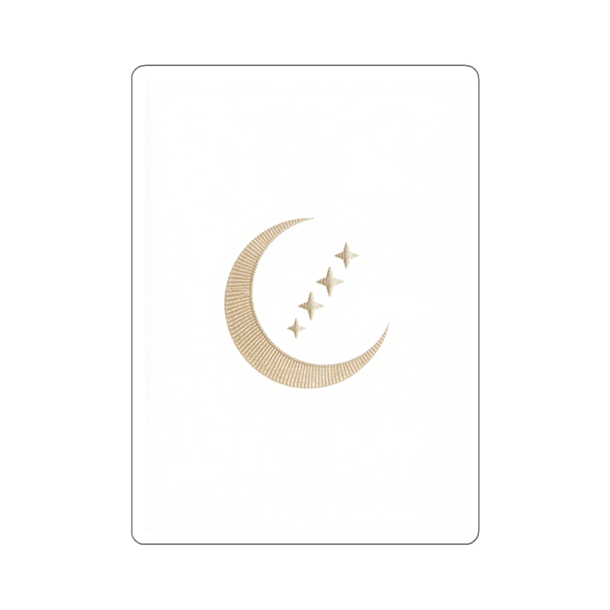 Celestial Crescent Moon Die-Cut Sticker — Gold Moon & Stars | Boho Mystical Decal | Auralyn's