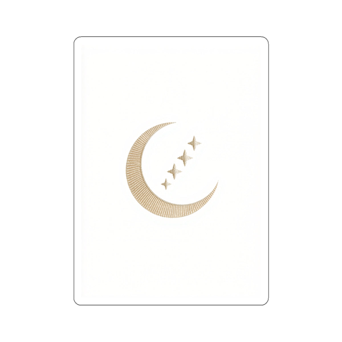 Celestial Crescent Moon Die-Cut Sticker — Gold Moon & Stars | Boho Mystical Decal | Auralyn's