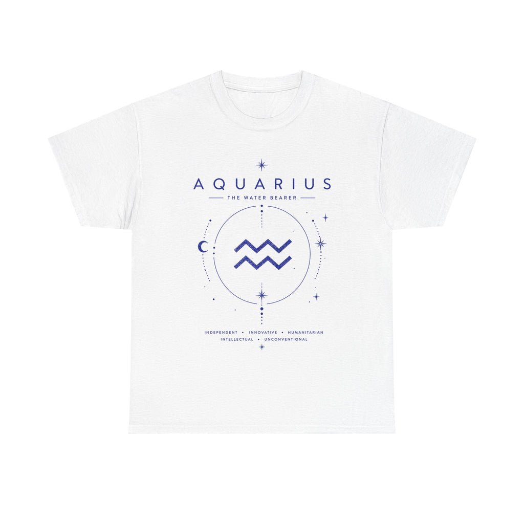 Aquarius Zodiac T-Shirt — Astrology Sign Tee with Water Bearer Design