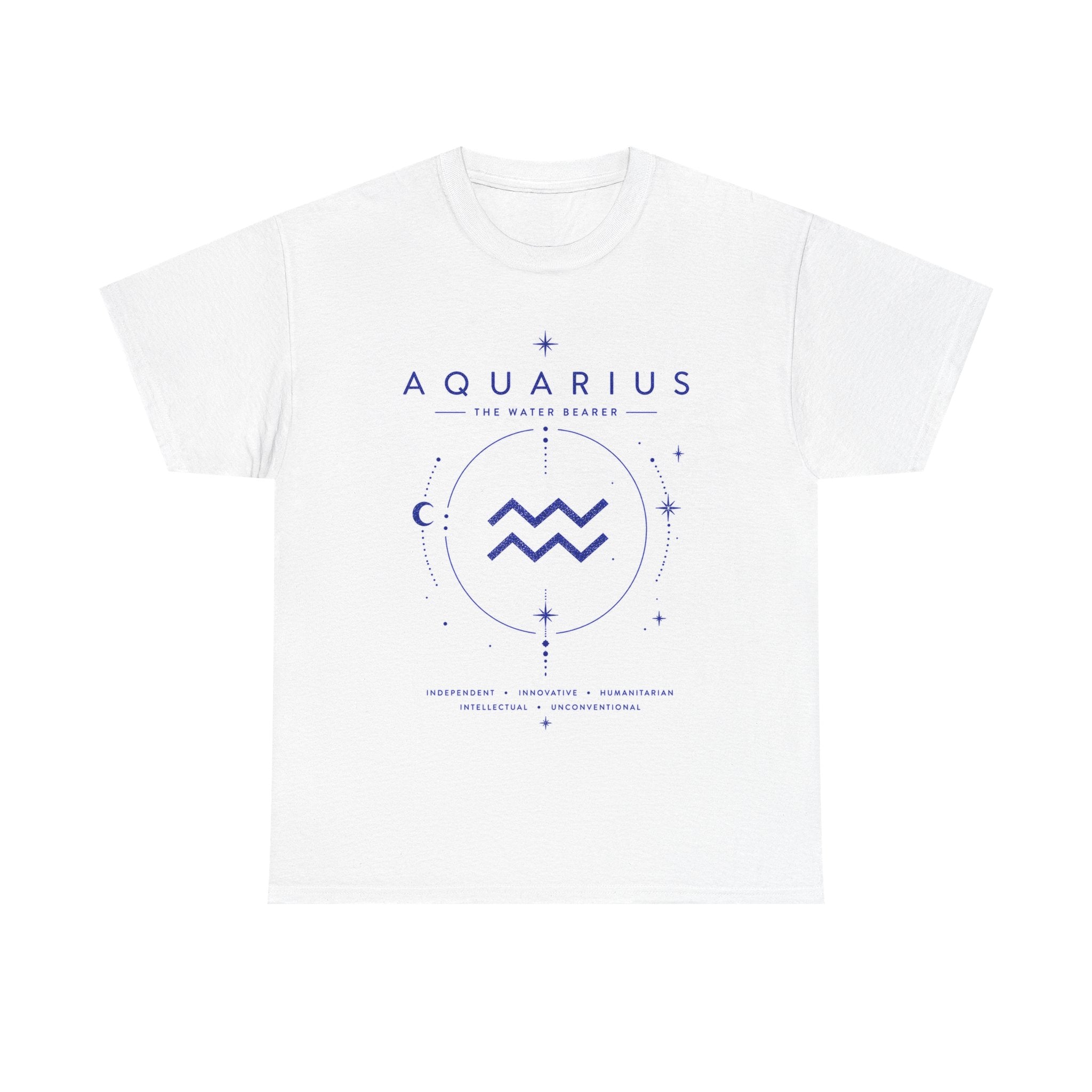 Aquarius Zodiac T-Shirt — Astrology Sign Tee with Water Bearer Design