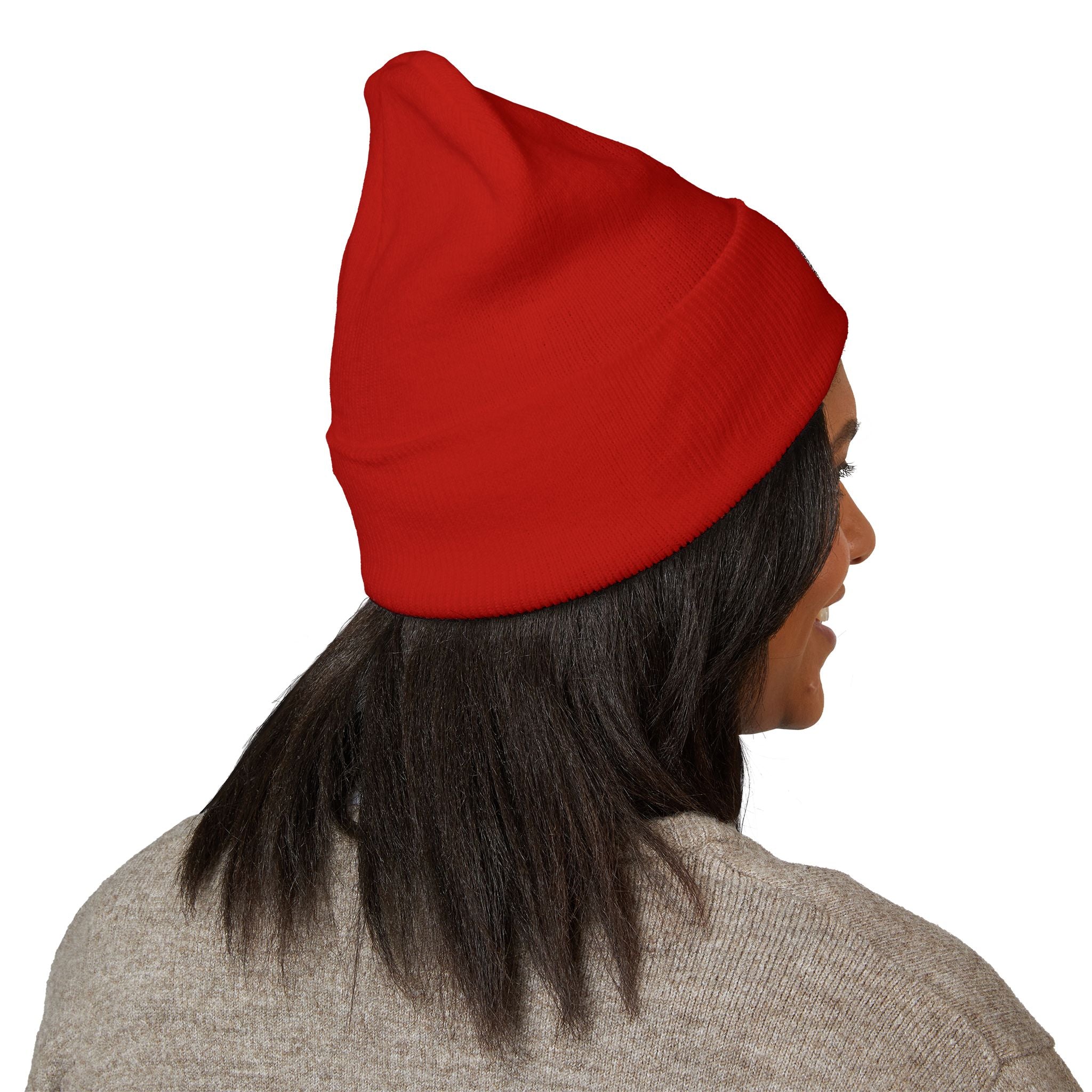 Moon Phase Embroidered Beanie — Celestial Crescent Moon Unisex Beanie