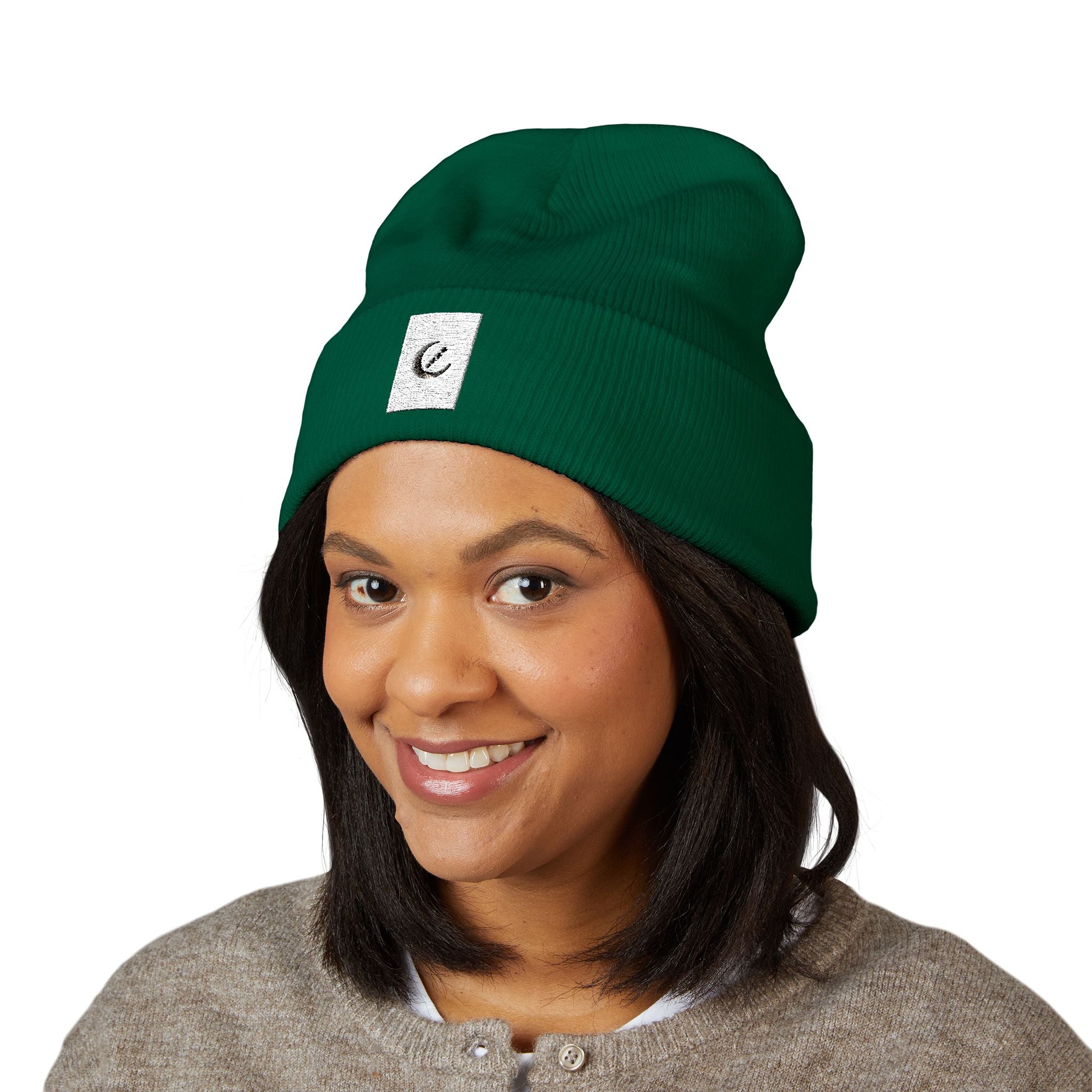 Moon Phase Embroidered Beanie — Celestial Crescent Moon Unisex Beanie