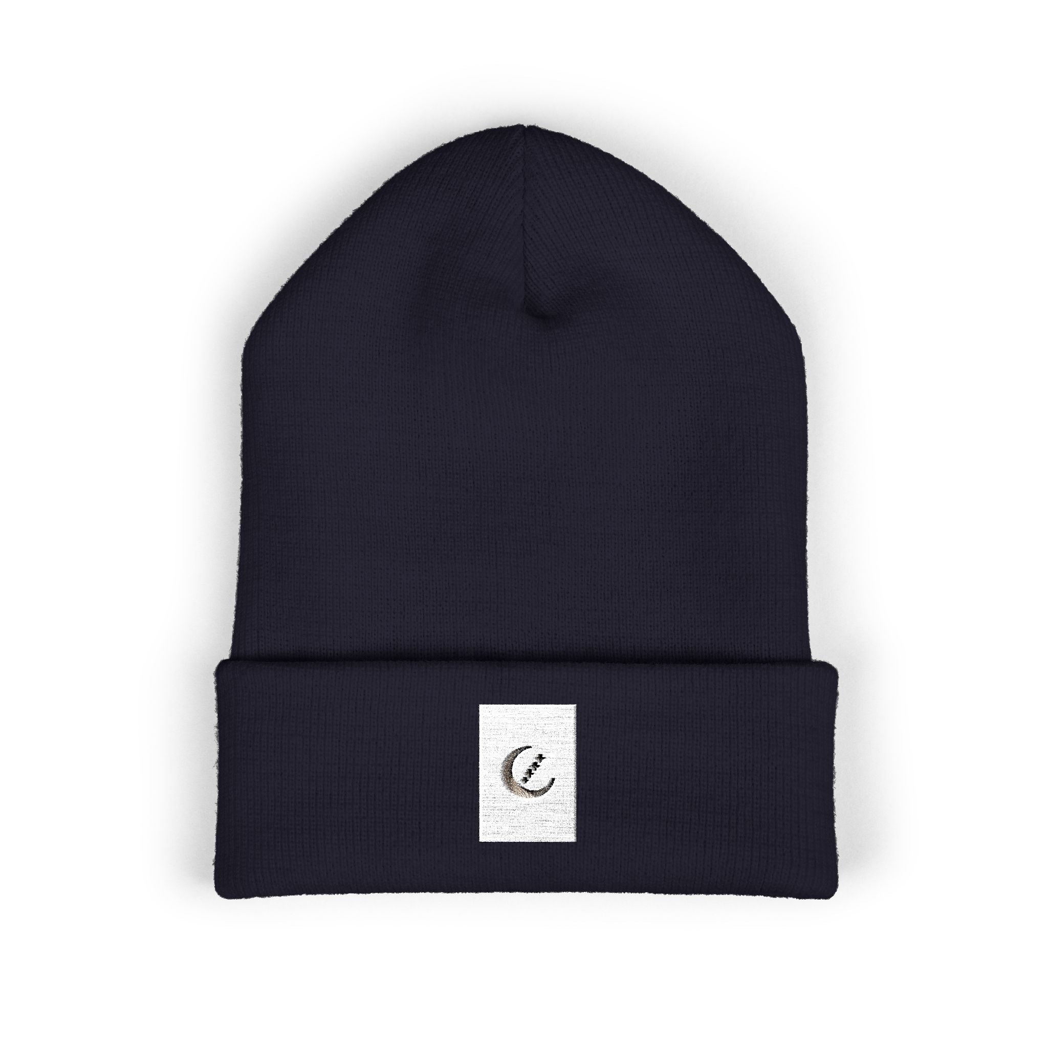 Moon Phase Embroidered Beanie — Celestial Crescent Moon Unisex Beanie