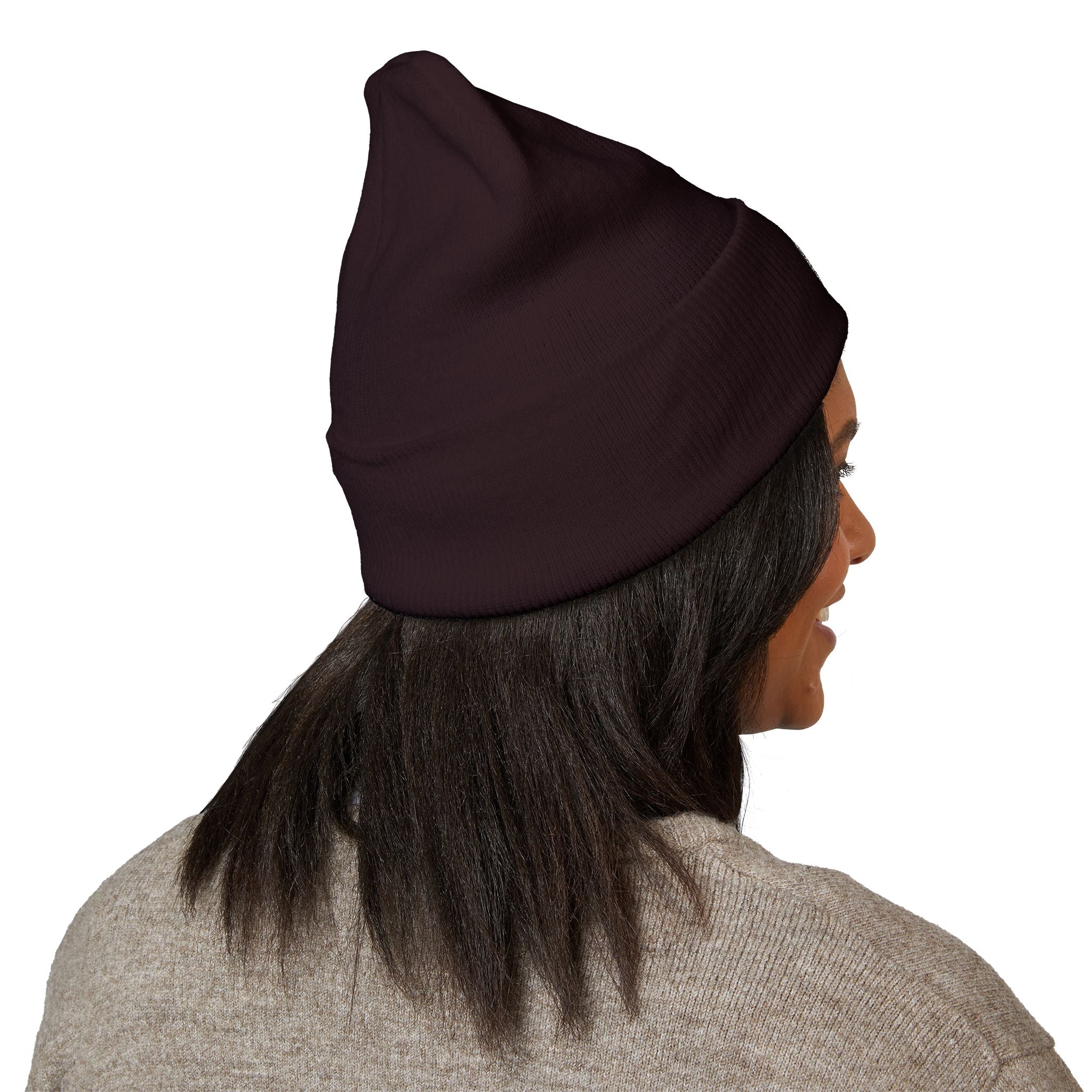 Moon Phase Embroidered Beanie — Celestial Crescent Moon Unisex Beanie